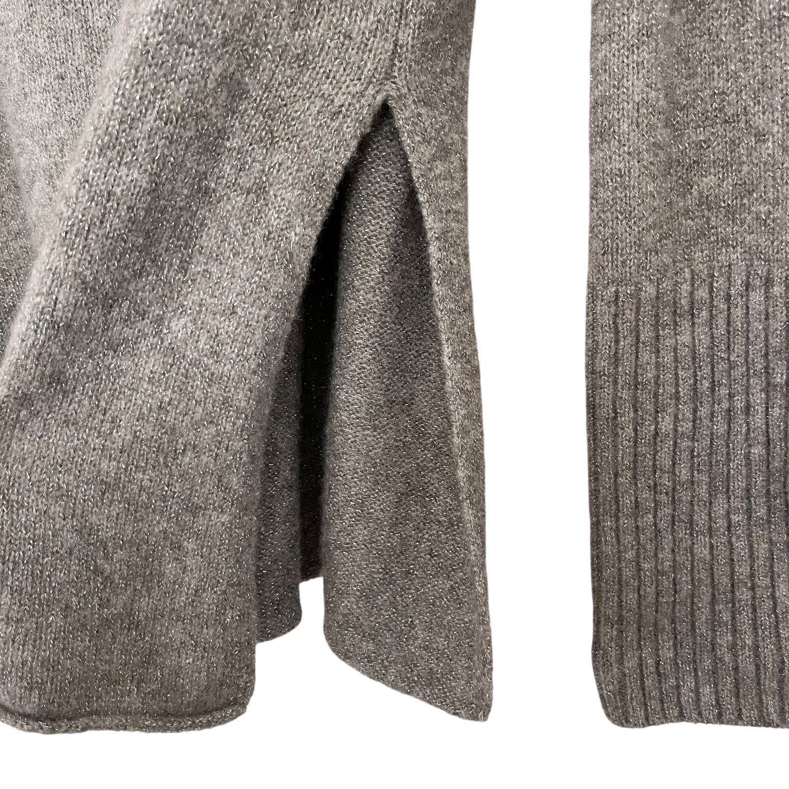 Allsaints All Saints Tan Silver Metallic Thread Oversized Sweater Size S / US 4 / IT 40 - 4 Thumbnail