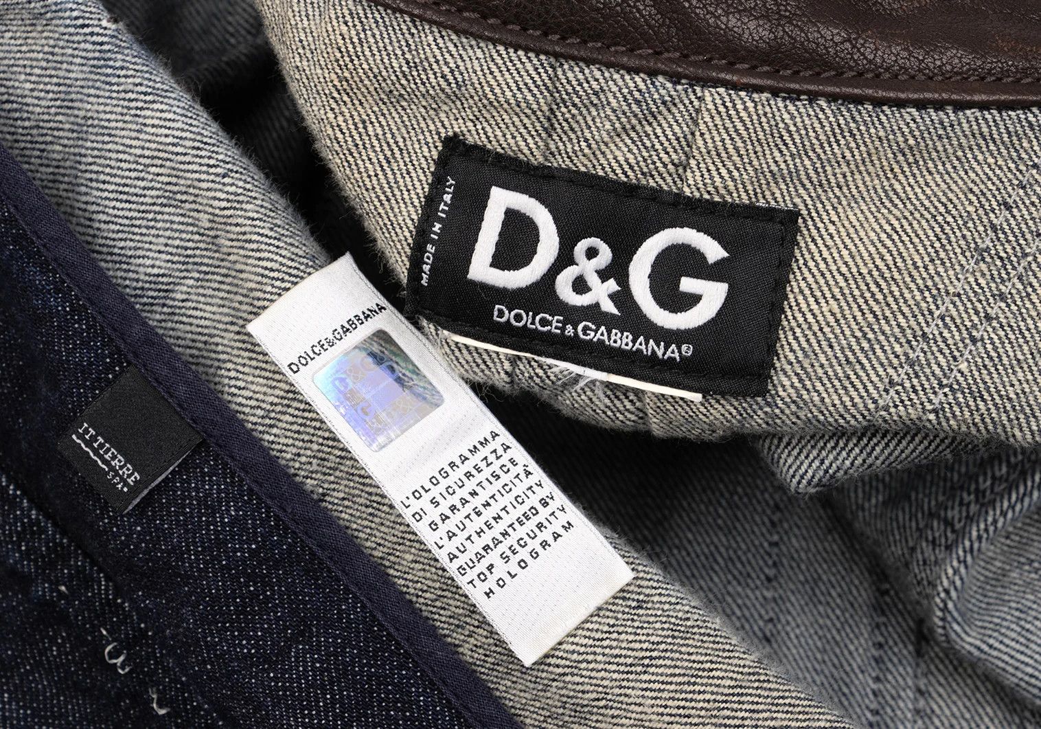 Dolce & Gabbana Cut Design Leather-Trim Denim Jacket Indigo Size M Size US M / EU 48-50 / 2 - 18 Thumbnail