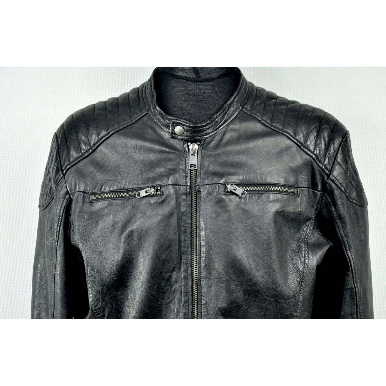 Jack & Jones JACK & JONES Jjeliam Leather Jacket NOOS 2XL Black Mens Jacket Leather Glove? Size US XXL / EU 58 / 5 - 2 Thumbnail