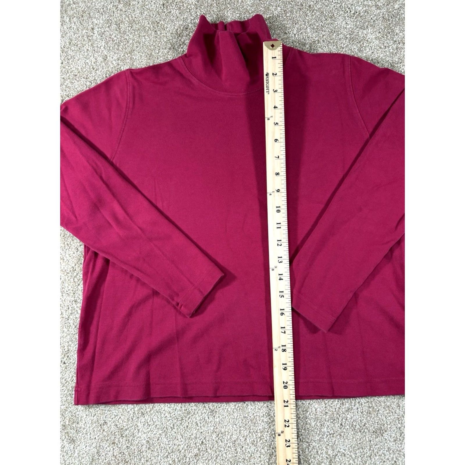 Lands' End Vintage Lands' End Mock Neck Long Sleeve Top Womens Small 6-8 Petite Turtleneck Red Size S / US 4 / IT 40 - 2 Thumbnail