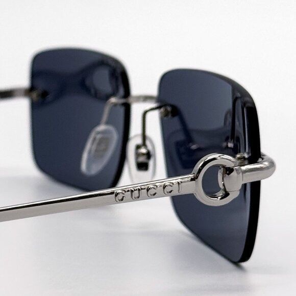 Gucci NEW GUCCI SUNGLASSES GG1703S 003 SILVER/BLUE UNISEX EYEWEAR Size ONE SIZE - 7 Thumbnail