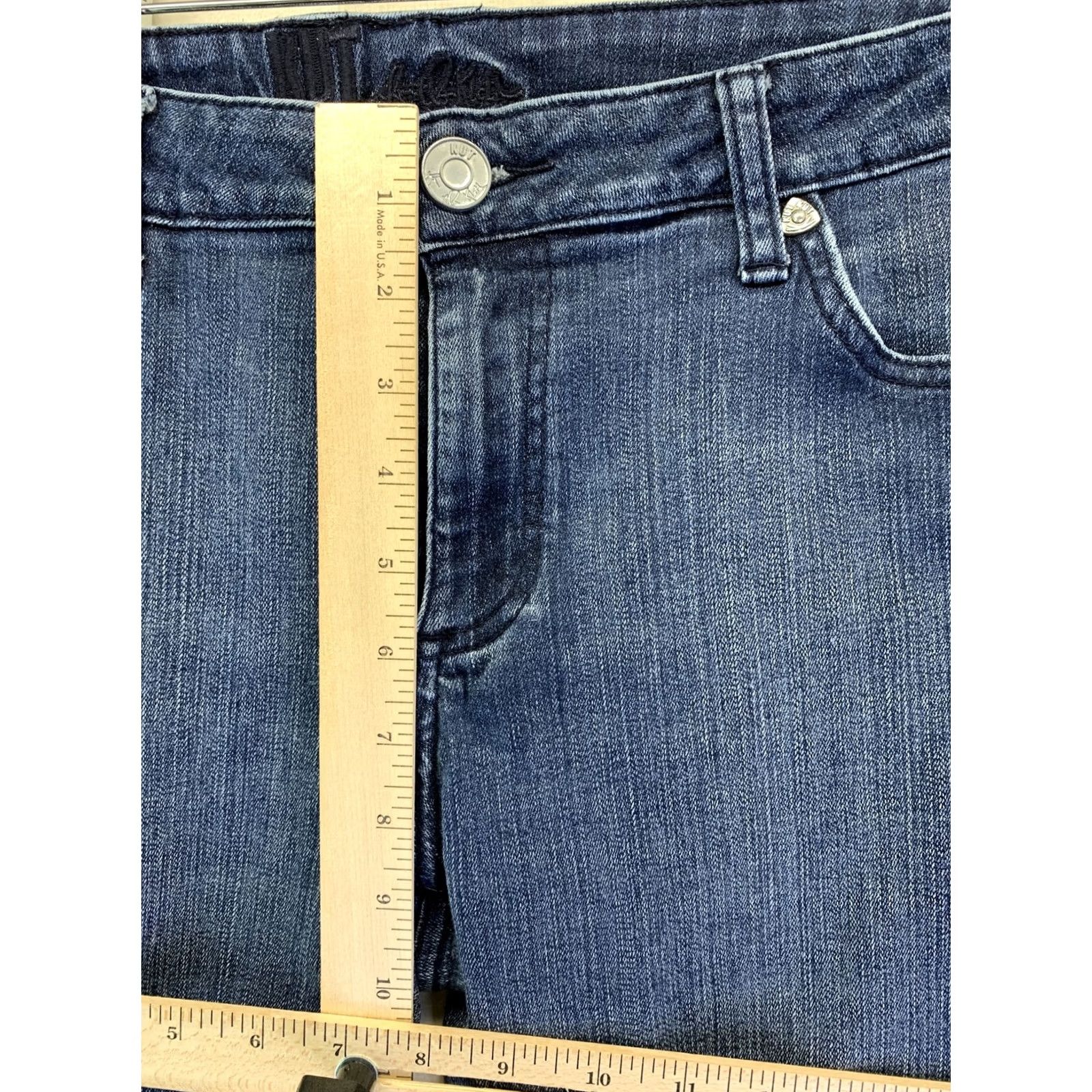 Vintage Kut Women’s 10 Denim Straight Flare Jeans-4438 Jeans Women Regular Blue Cotton Denim 5-Pocket 4438 Vintage: No Size 32" / US 10 / IT 46 - 3 Thumbnail