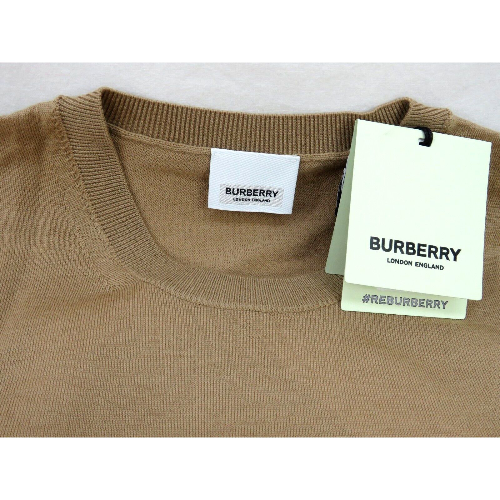 Burberry BEMPTON CAMEL WOOL ELBOW CHECK PATCHES PULLOVER SWEATER M Size M / US 6-8 / IT 42-44 - 7 Thumbnail
