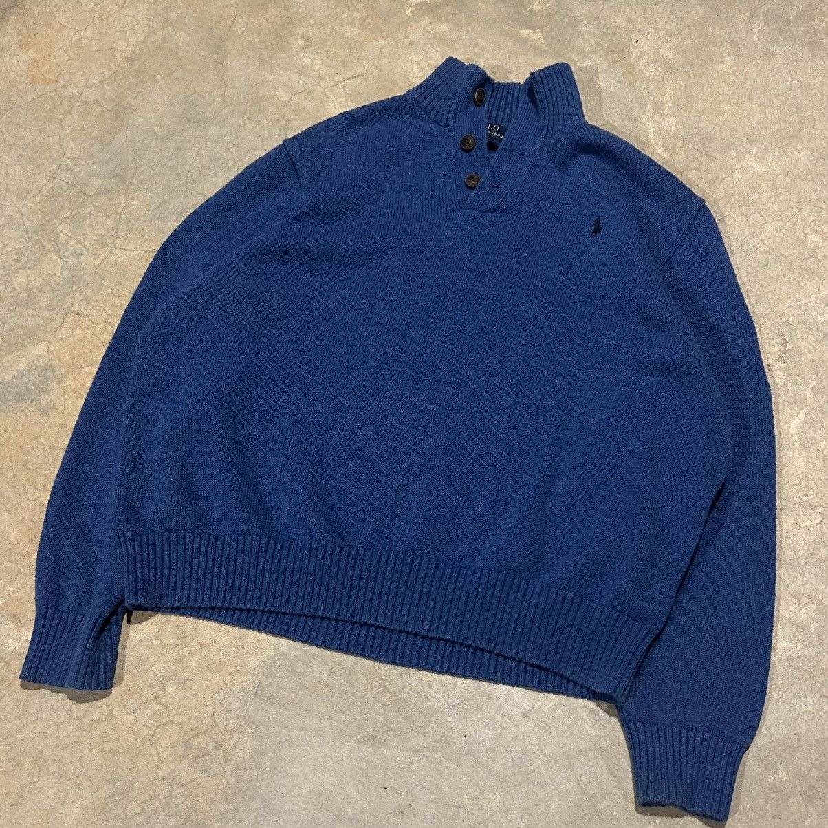 Polo Ralph Lauren Vintage Polo Ralph Lauren 3 Button High Neck Knit Sweater Size US XXL / EU 58 / 5 - 2 Thumbnail