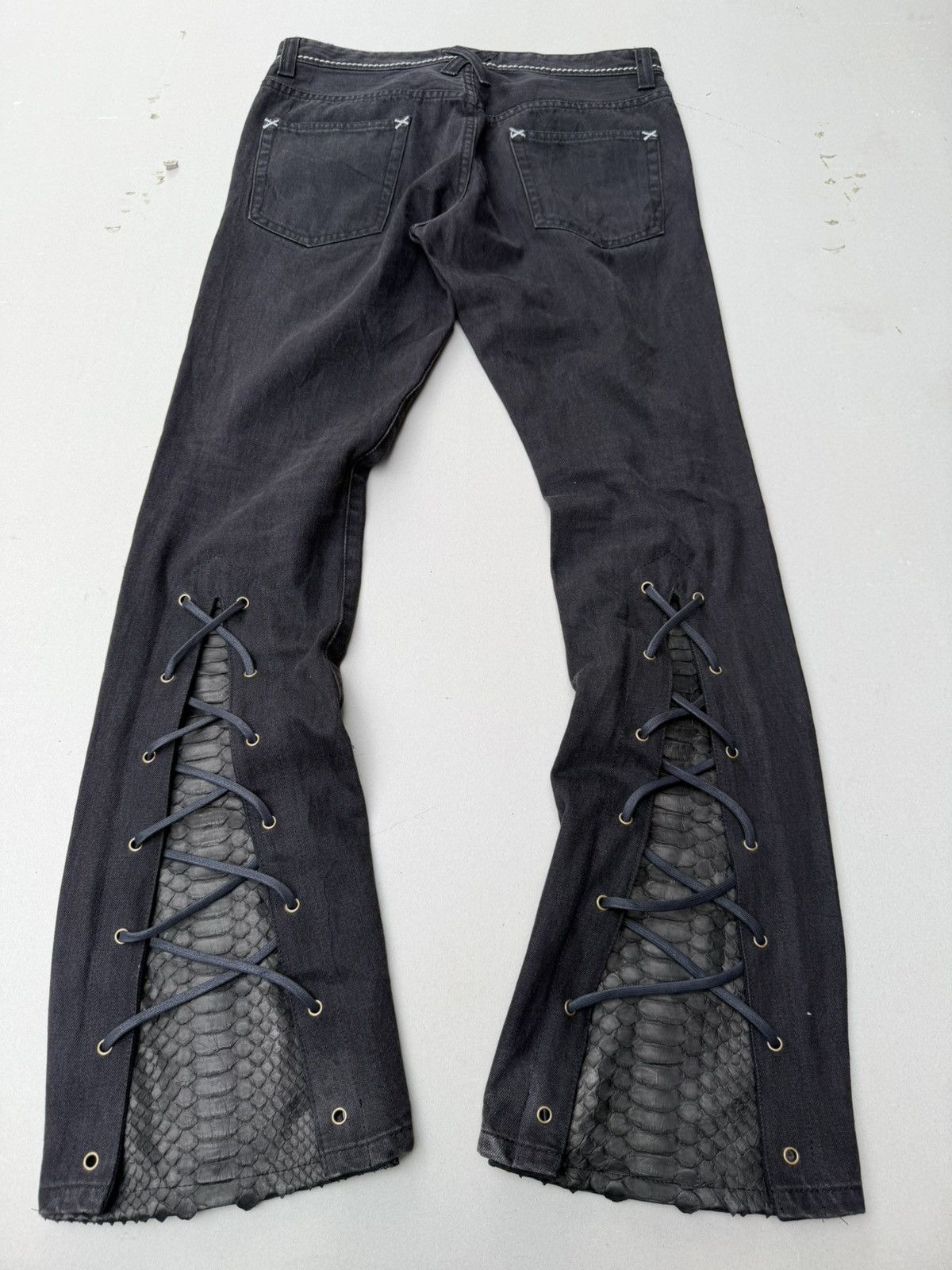 Japanese Brand Black Peace Now for Men Lace up flare jeans Size US 30 / EU 46 - 2 Thumbnail
