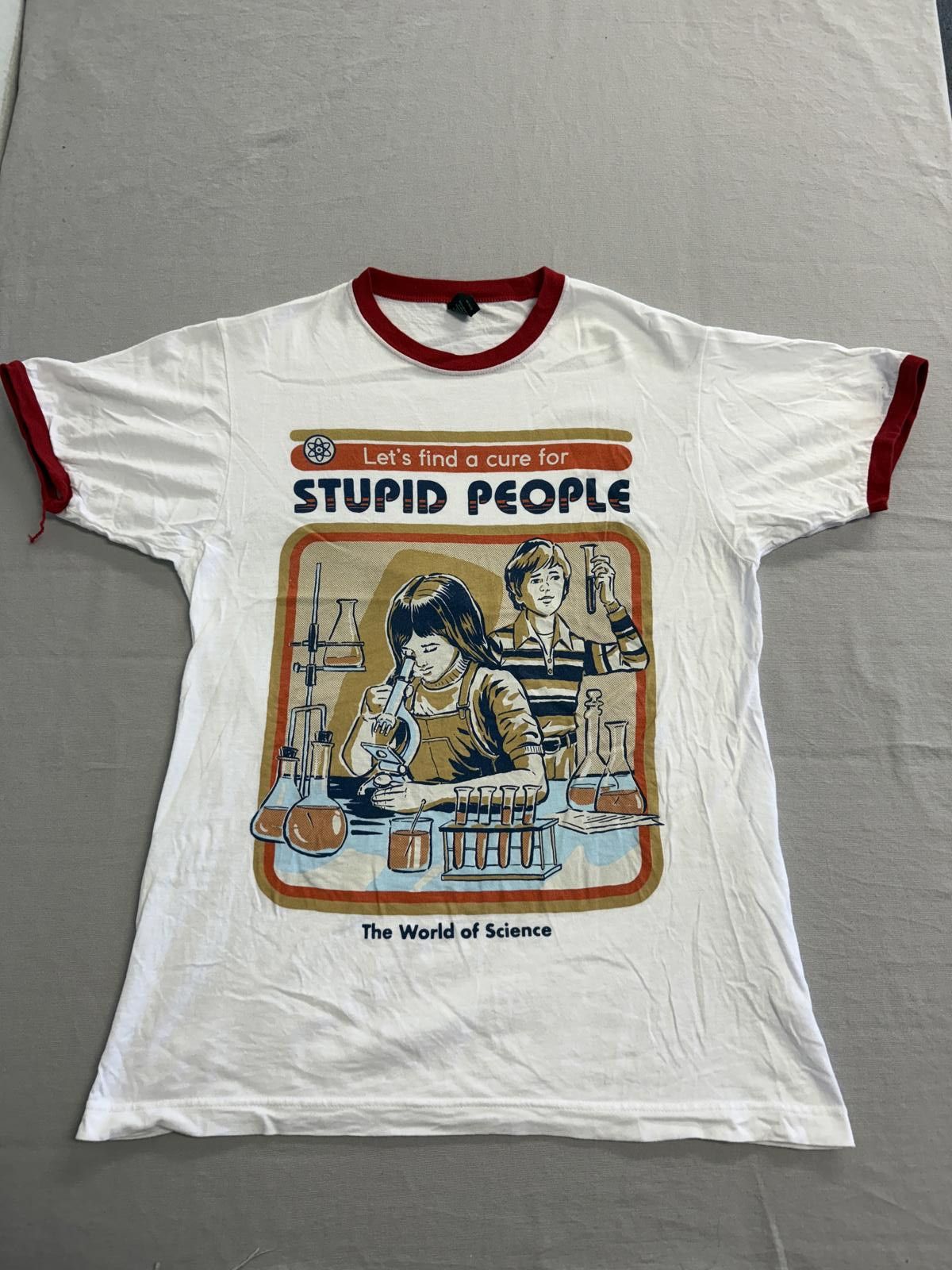 Tultex Science T-shirt Let's Find a Cure For Stupid People Geek - M Size US M / EU 48-50 / 2 - 1 Thumbnail