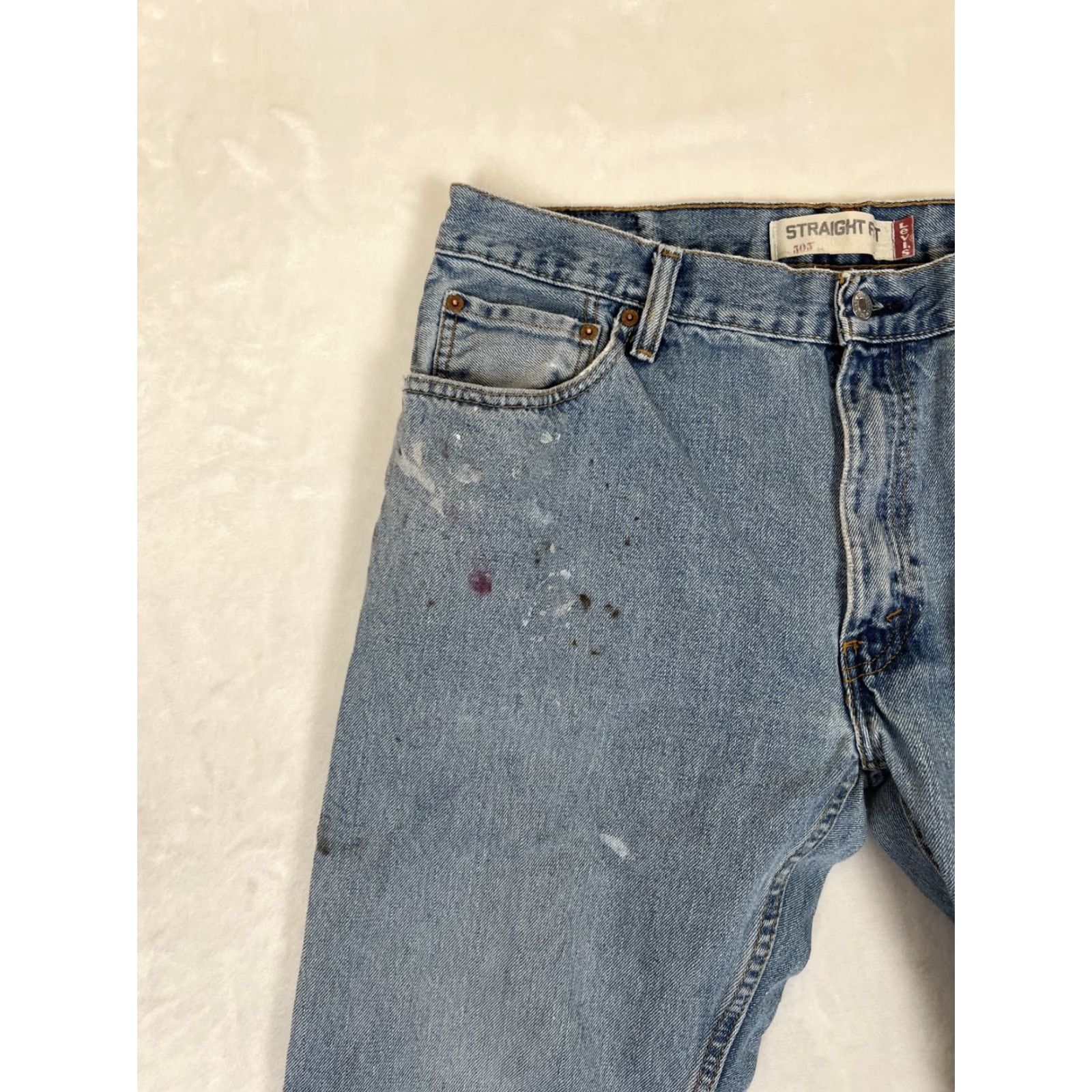 Levi's VINTAGE Levi's 505 Jeans Stand 36x32 Denim Distressed Grunge 90s Mens Blue Cotton Regular Straight 5-Pocket Zip Inseam 32 Size US 36 / EU 52 - 3 Thumbnail