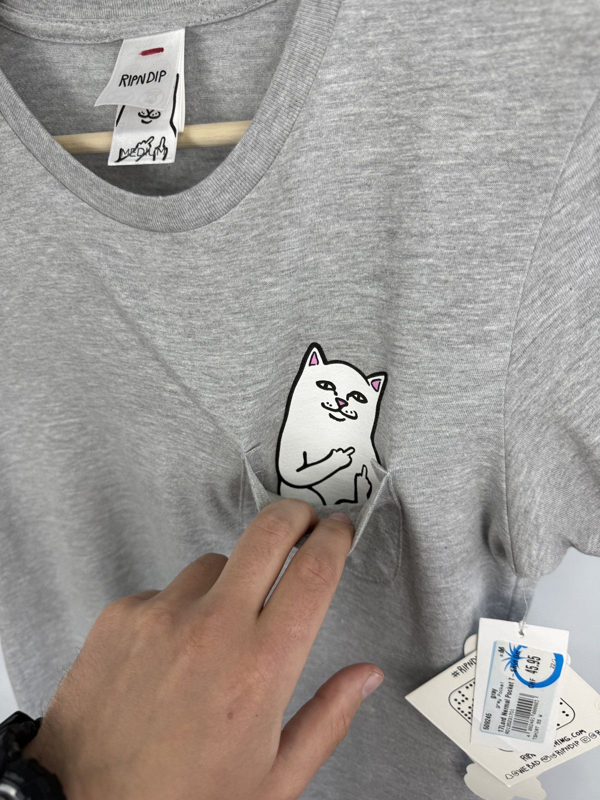 RIPNDIP NWT❗️ RIPNDIP Lord Nermal Pocket T-Shirt Cat Fack Rare Size M / US 6-8 / IT 42-44 - 9 Thumbnail