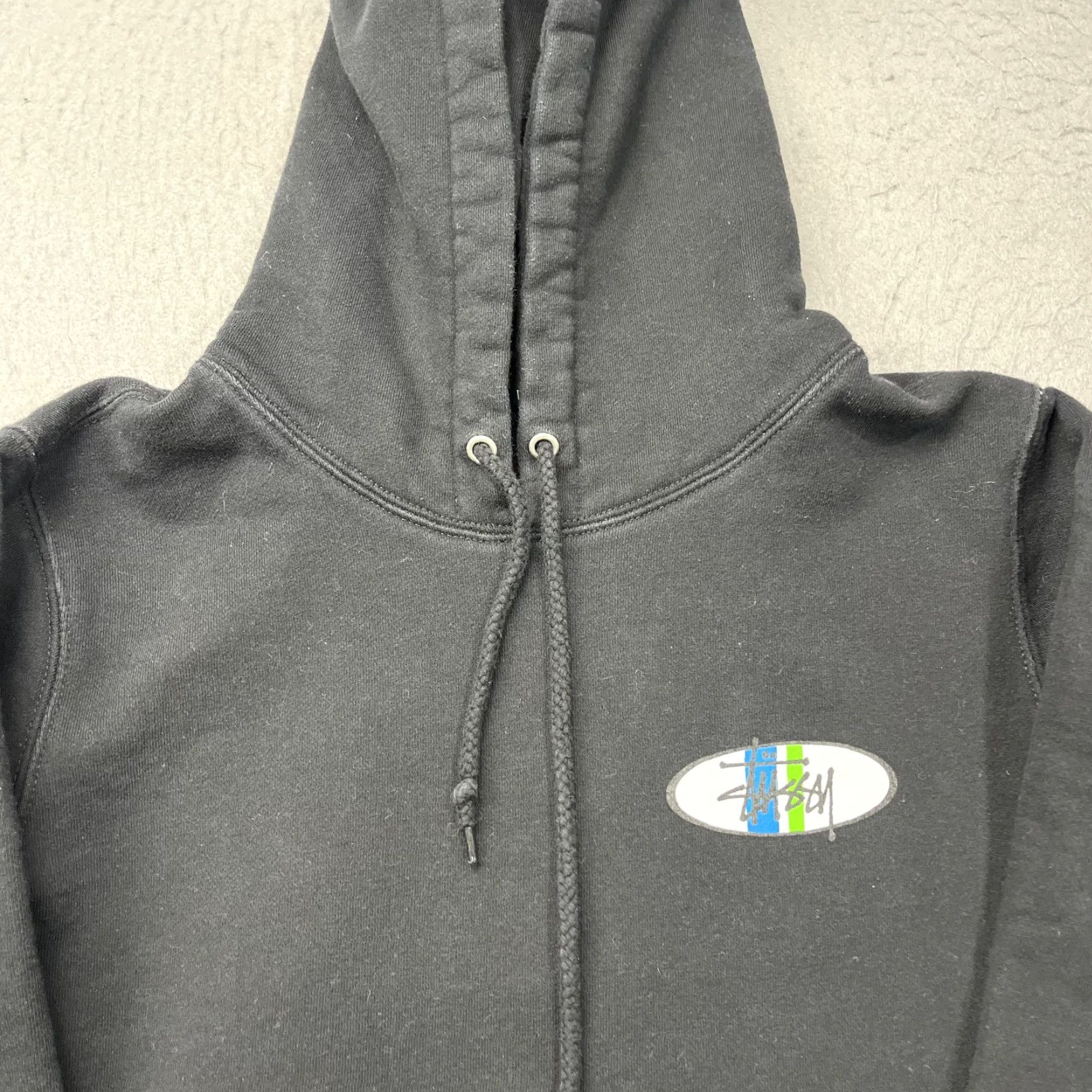 Vintage Stussy Hoodie Mens Medium Black Fleece Sweatshirt Pullover Hoodie Grunge Skateboard Pullover Sweatshirt (adjust to include only original words) Size US M / EU 48-50 / 2 - 2 Thumbnail