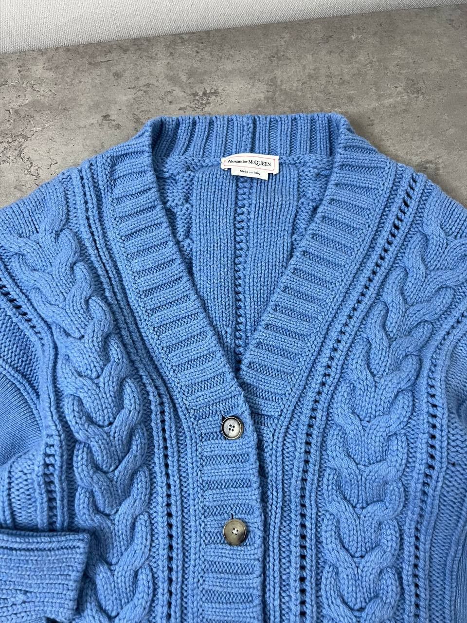Alexander McQueen Alexander McQueen Jumper Womens Blue Cable Wool 100% Size M / US 6-8 / IT 42-44 - 6 Thumbnail