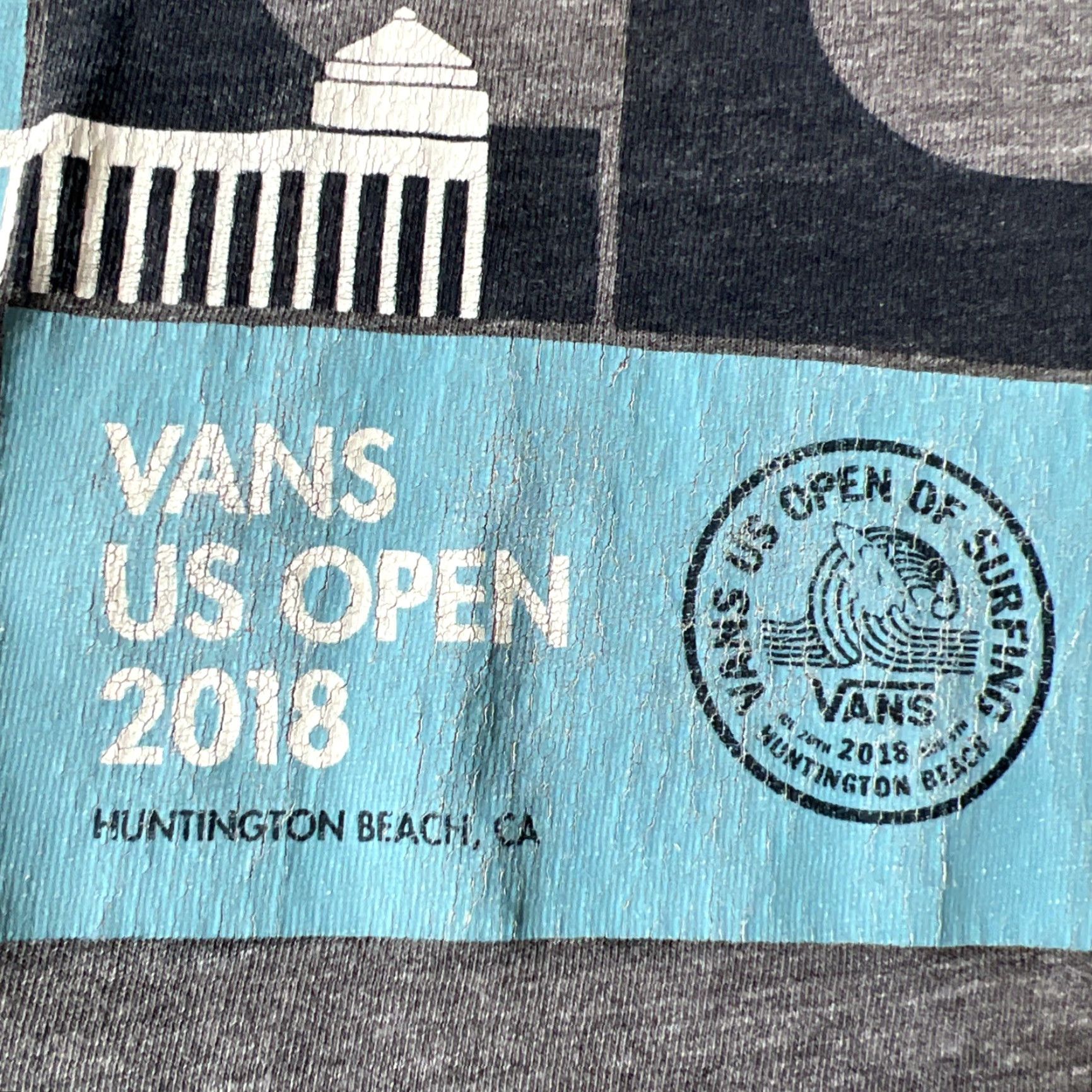 Vans VANS Shirt Unisex Adults L Gray Graphic Print 2018 WSL US Open of Surfing Huntington Beach Contest Size US L / EU 52-54 / 3 - 5 Thumbnail