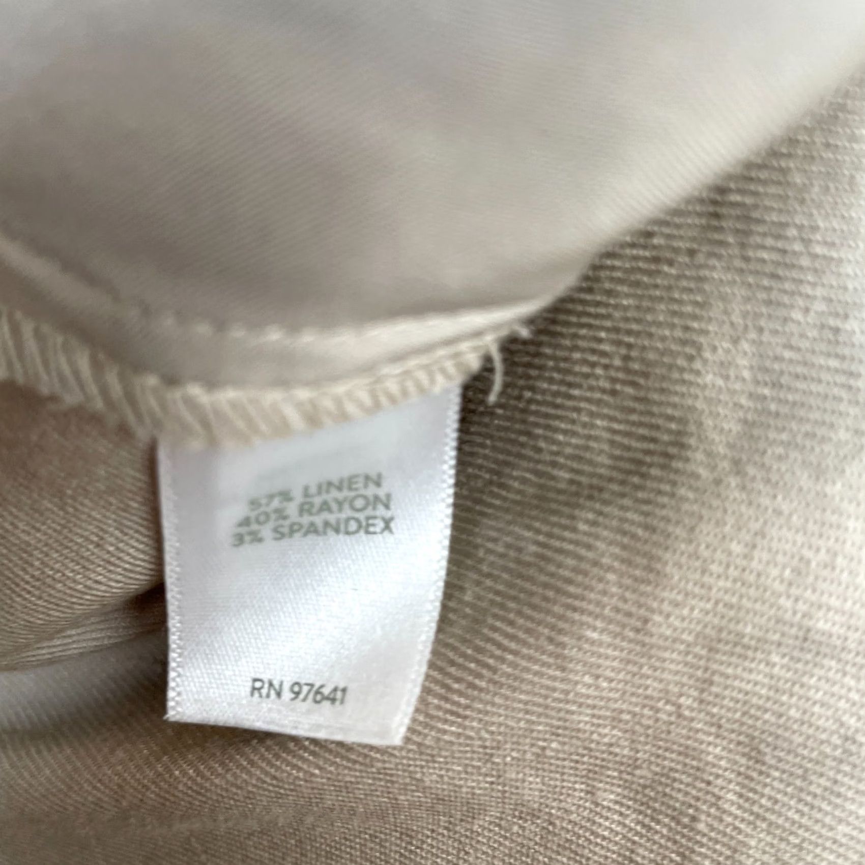 J. Jill J. Jill Pants Womens 14 Beige Cropped Linen Stretch Straight Leg Business Formal Size 24" / US 00 / IT 34 - 5 Thumbnail