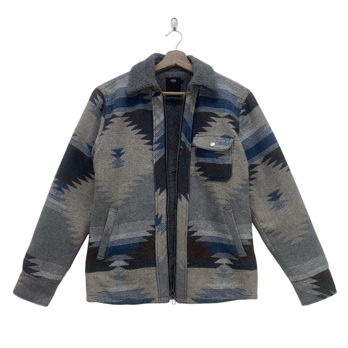 Japanese Brand Azul by Moussy Street Fashion Native Fleece Sherpa Jacket Size US S / EU 44-46 / 1 - 5 Thumbnail