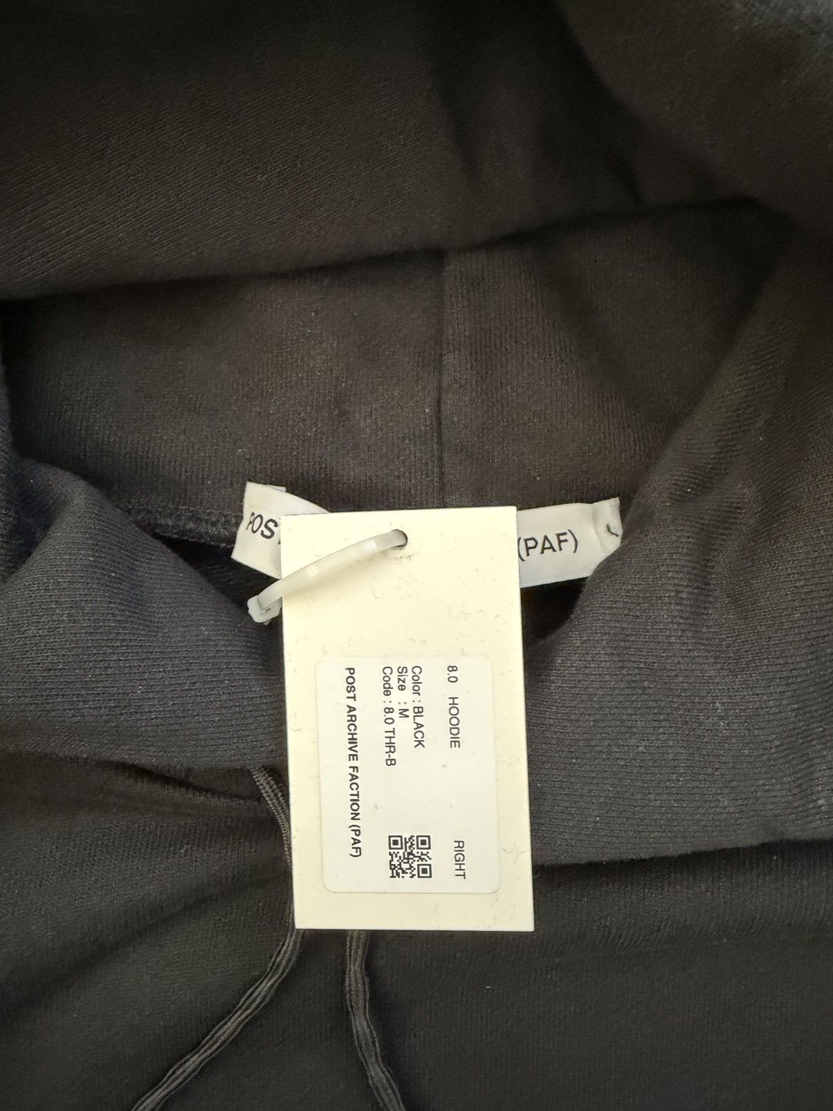 POST ARCHIVE FACTION (PAF) PAF 8.0 Hoodie Black Sz M Size US M / EU 48-50 / 2 - 3 Thumbnail