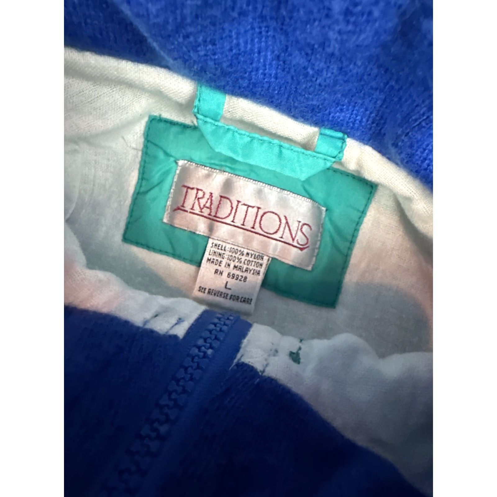 Vintage VINTAGE Traditions Windbreaker Jacket L Men Aqua Blue 90s Bomber Size US L / EU 52-54 / 3 - 3 Thumbnail