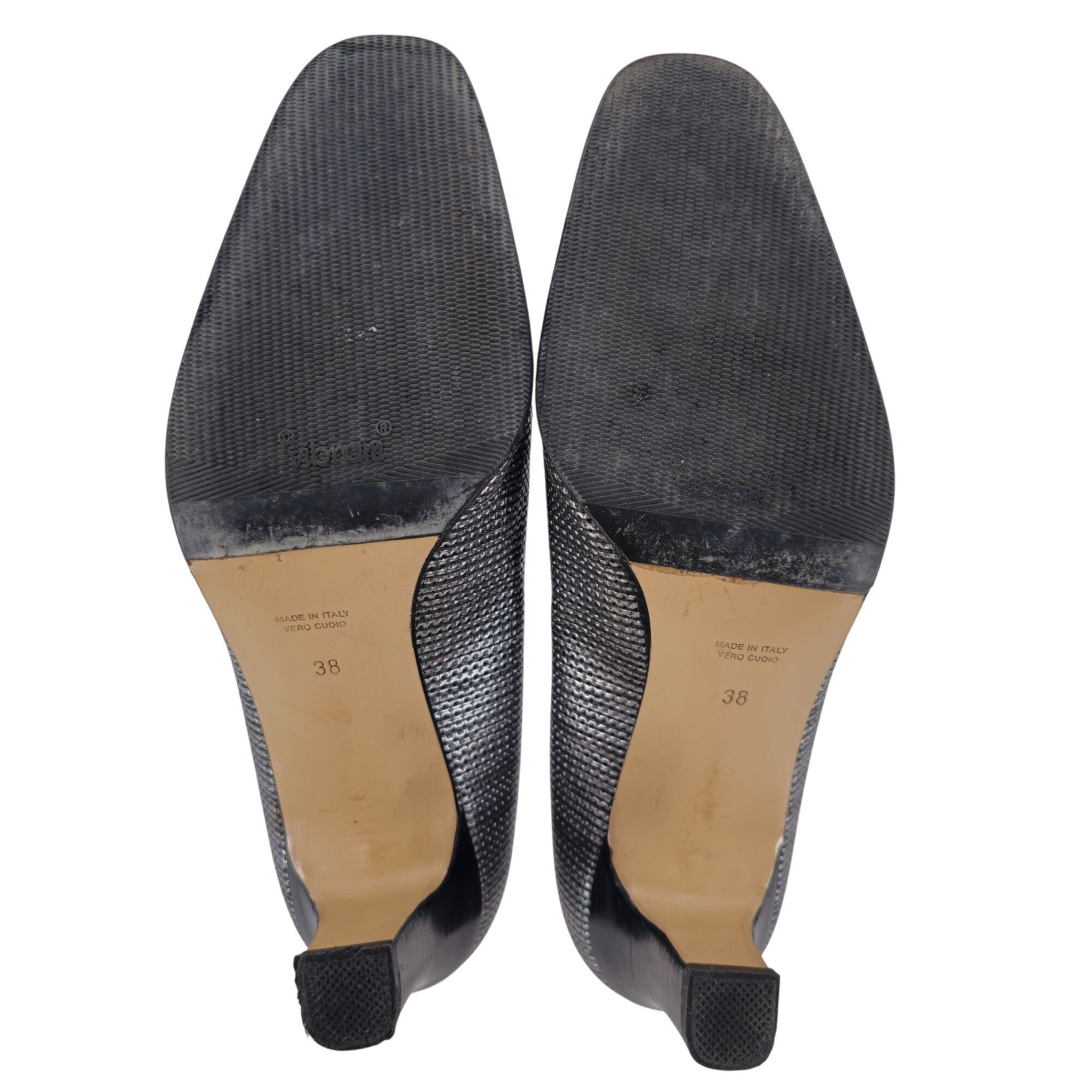 Other Volpato Italy Womens 7.5 / 38EU Black Gray Leather Pumps Size US 7.5 / IT 37.5 - 3 Thumbnail