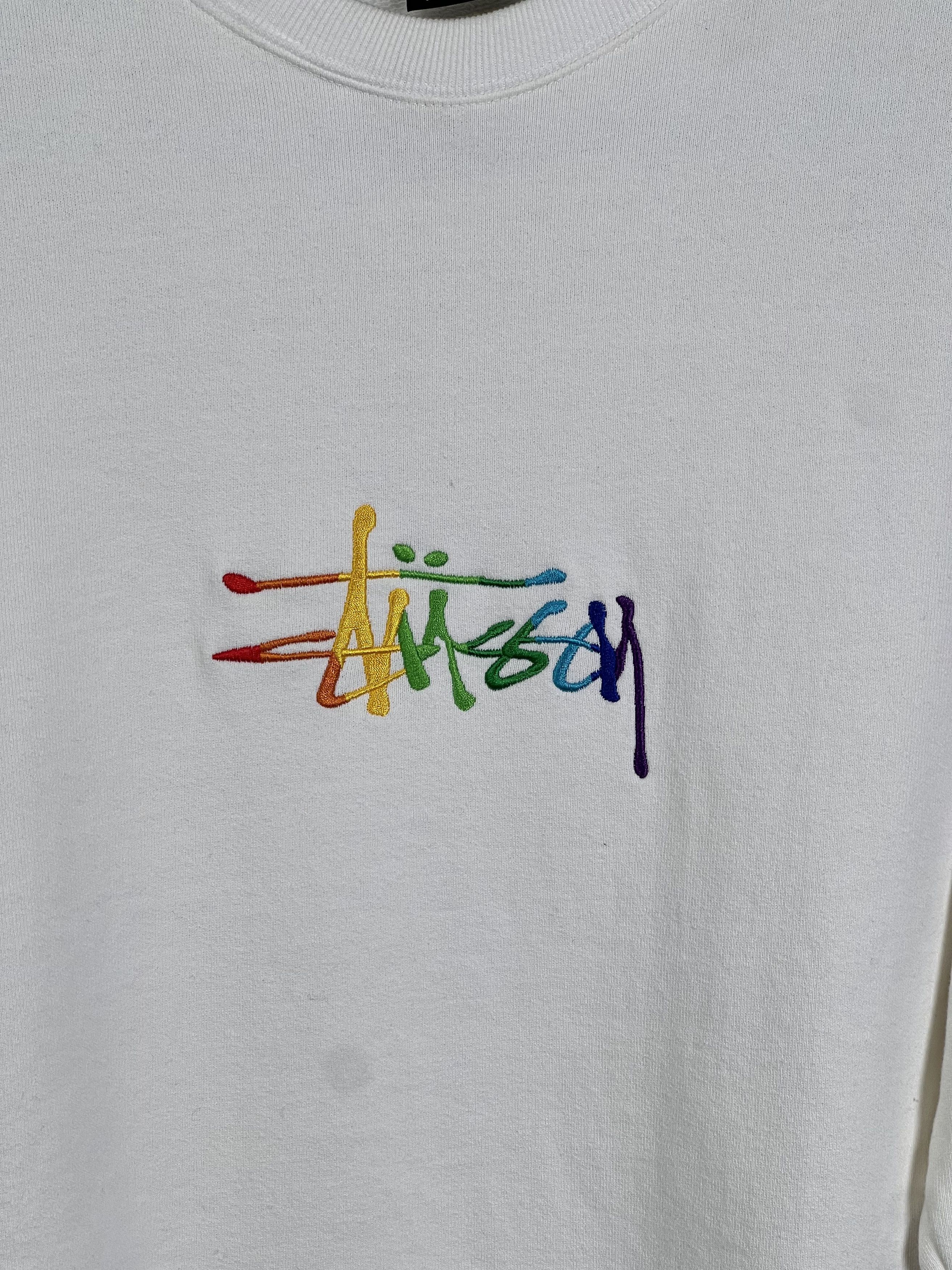 Stussy Brand New Rainbow Embroidery Logo Crewneck Hoodie Size L Size US L / EU 52-54 / 3 - 1 Thumbnail