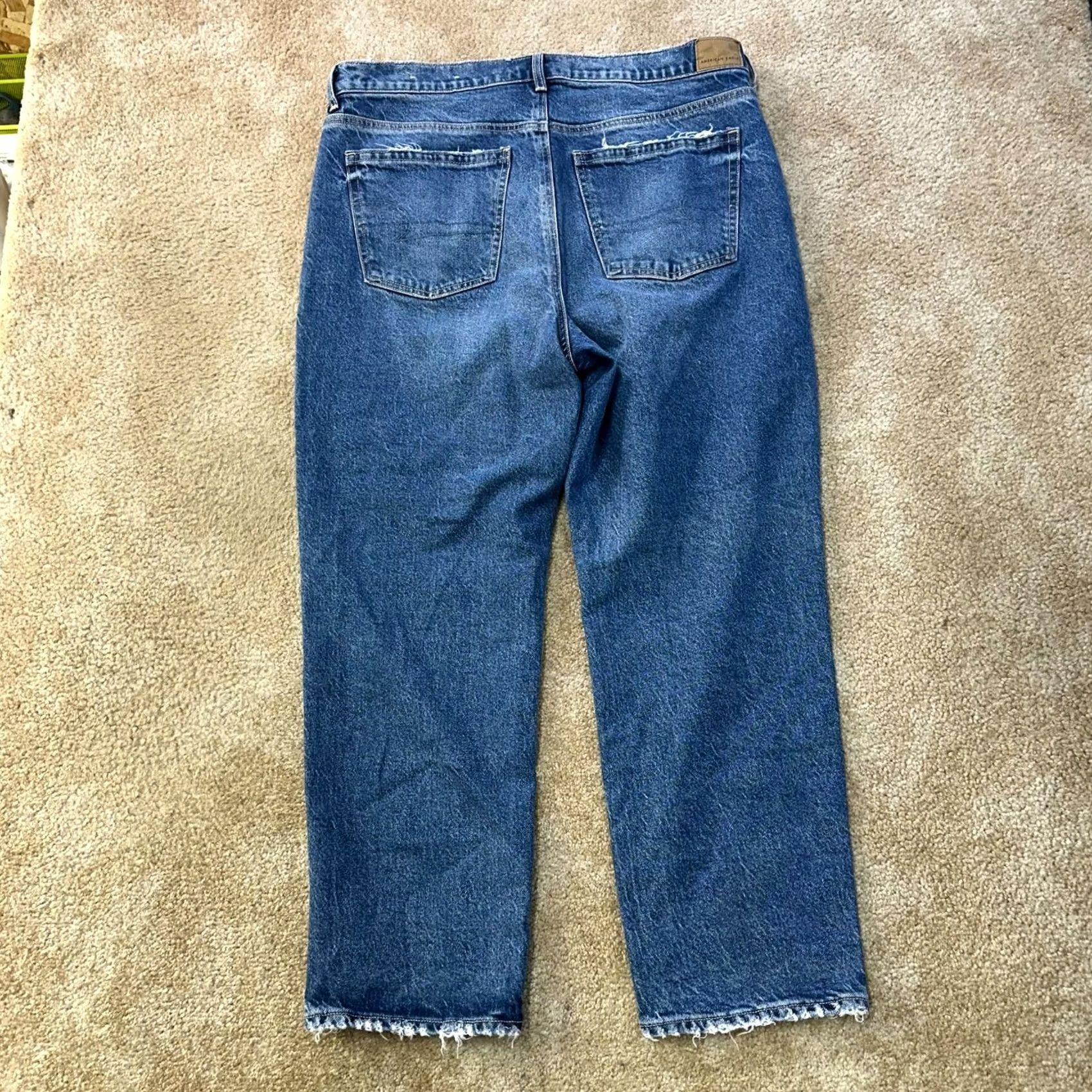 American Eagle Outfitters American Eagle High Straight Leg Jeans Women 16s Blue Denim stretch Super Size 38" / US 16 / IT 52 - 7 Thumbnail