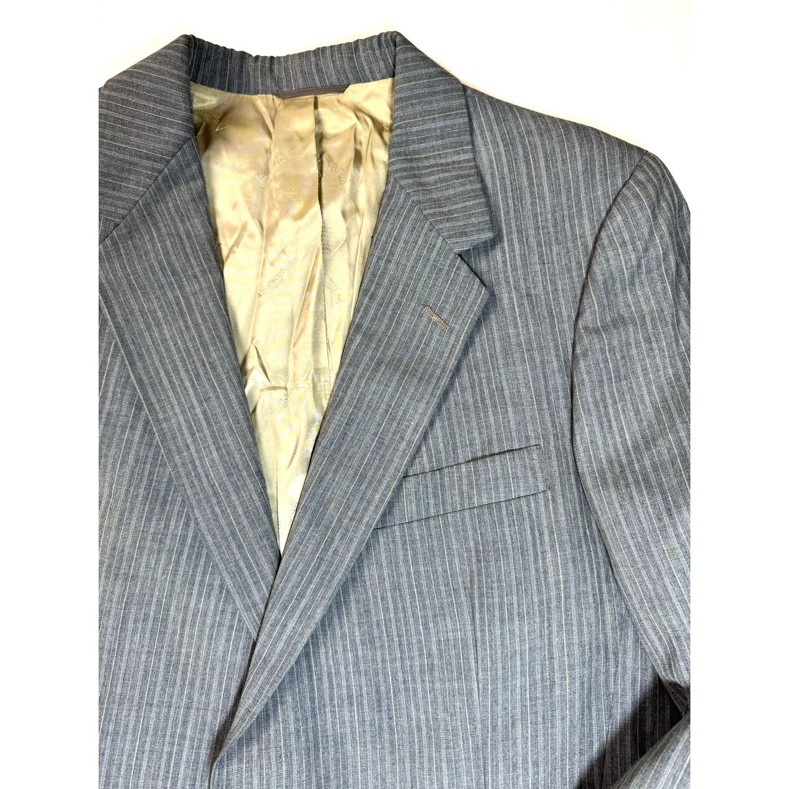 Aquascutum 70s VTG Aquascutum London Gray Pinstripe Suit 40R 34x33 Size 40R - 7 Thumbnail