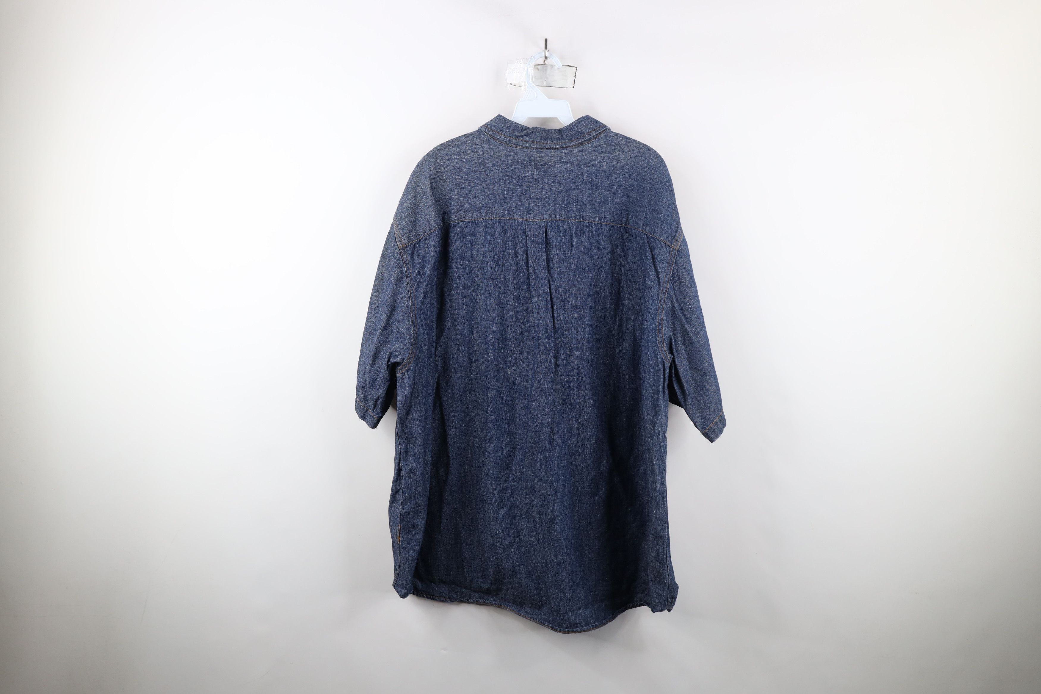 Vintage Vintage 90s Streetwear Chambray Denim Button Shirt Blue Size US XXL / EU 58 / 5 - 11 Thumbnail
