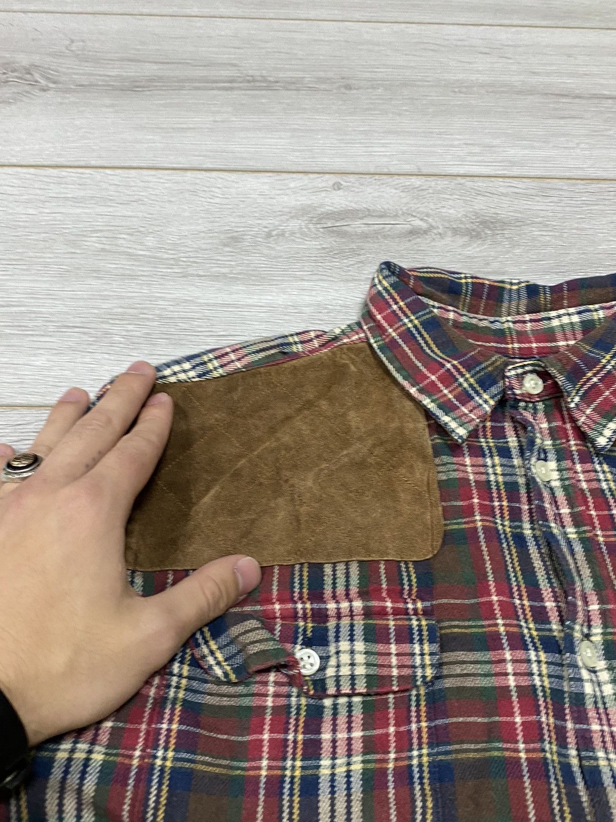 Polo Ralph Lauren POLO Ralph Lauren vintage check leather shirt buttons Size US M / EU 48-50 / 2 - 3 Thumbnail