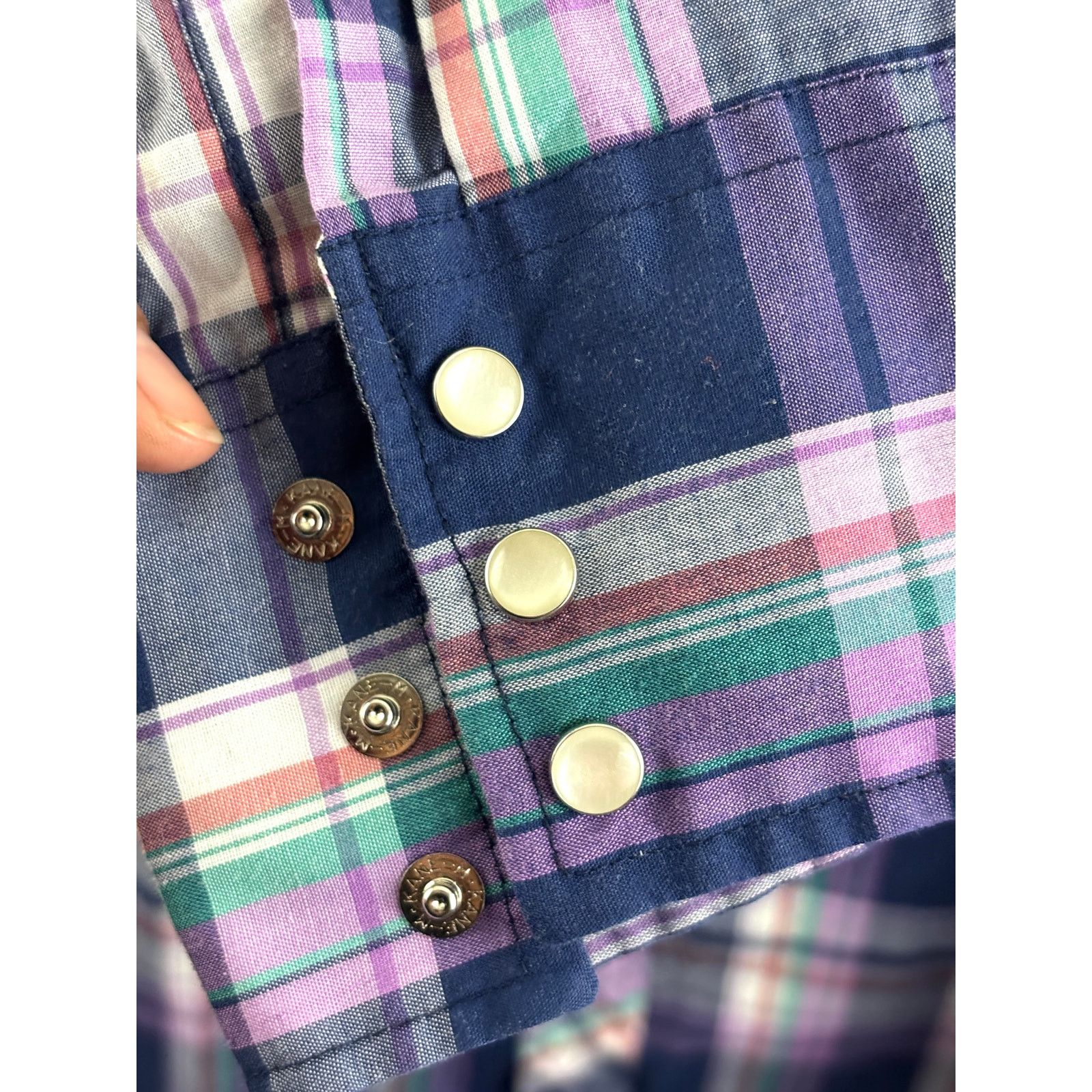 Wrangler Vintage Wrangler Western Pearl Snap Shirt Mens XL Plaid Size US XL / EU 56 / 4 - 11 Thumbnail