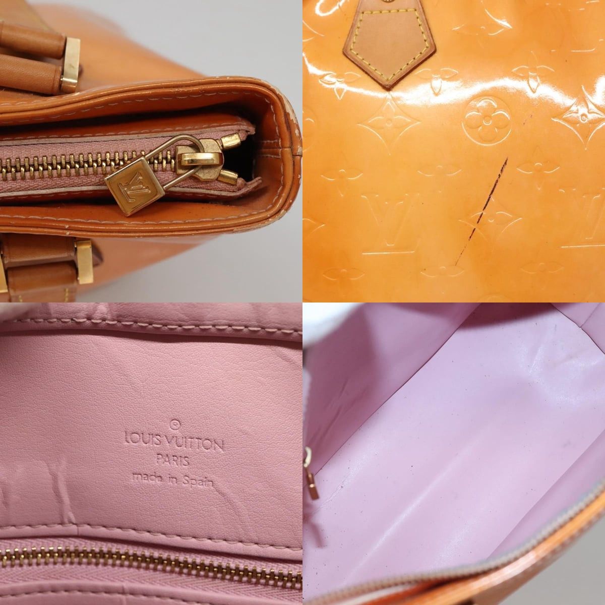 LOUIS VUITTON Monogram Vernis Houston Bag Marshmallow Pink