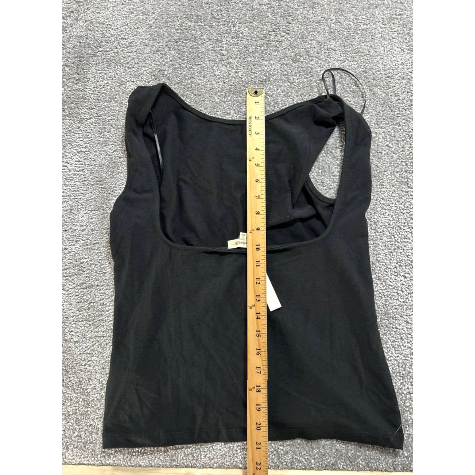 Madewell Madewell T-Shirt Womens Large Black Cotton Elastane Slim Low Back Sleeveless Crew Neck Casual Flatting New Size L / US 10 / IT 46 - 4 Thumbnail