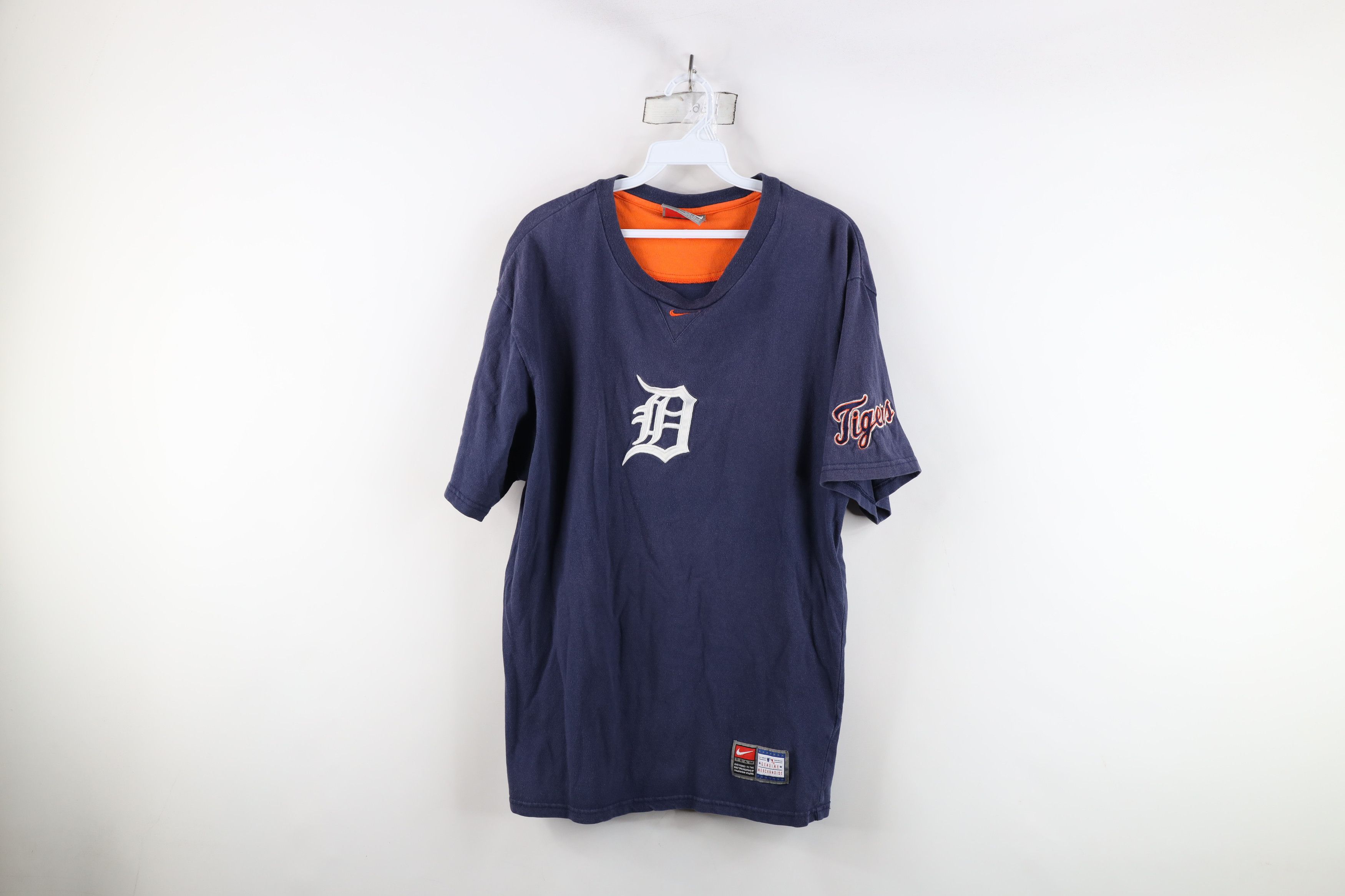 Nike × Vintage Vintage Nike Swoosh Detroit Tigers Baseball T-Shirt Blue Size US M / EU 48-50 / 2 - 1 Thumbnail