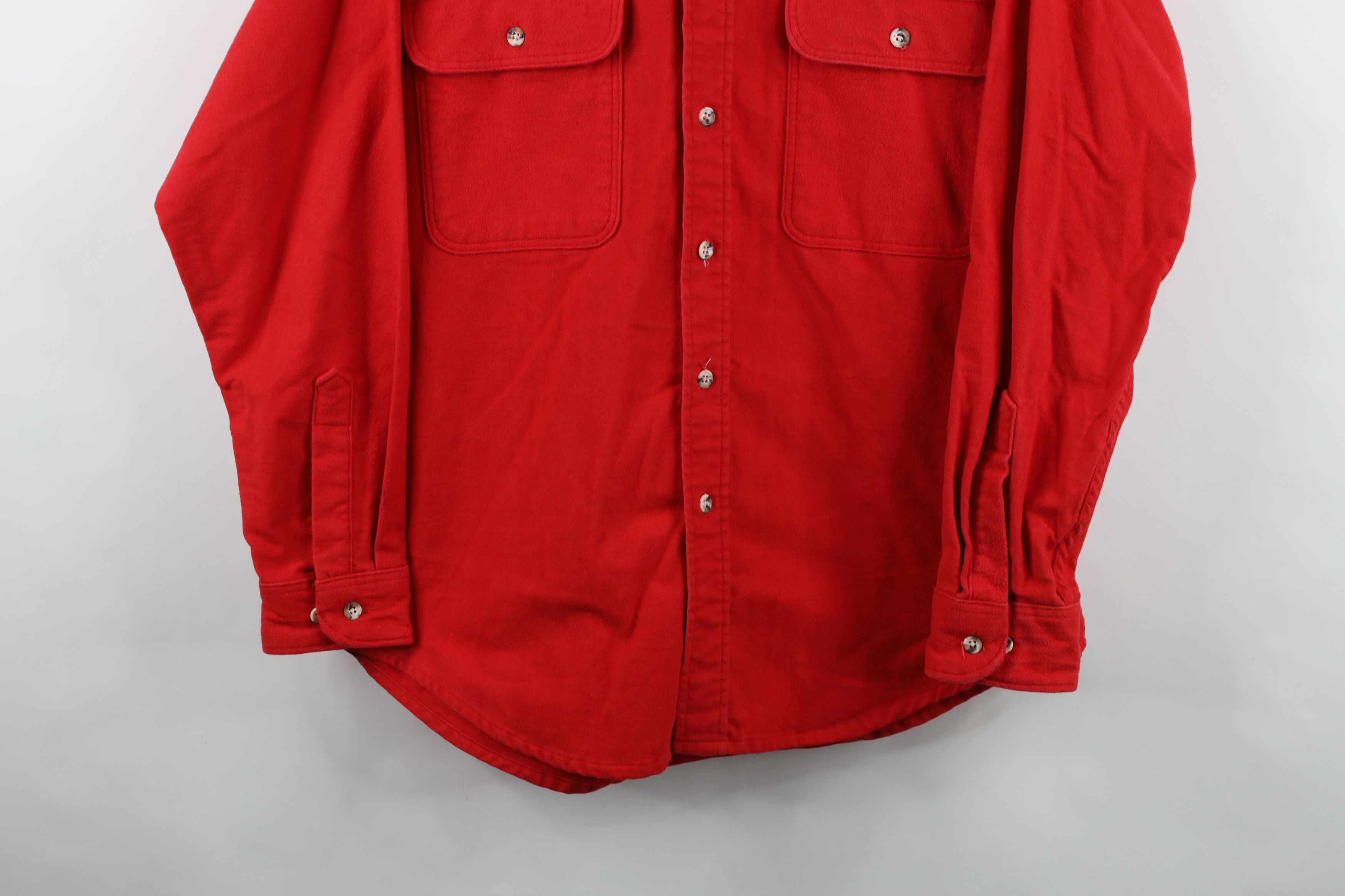 Vintage Vintage 70s Streetwear Cloth Button Shirt Red USA Cotton Size US L / EU 52-54 / 3 - 3 Thumbnail