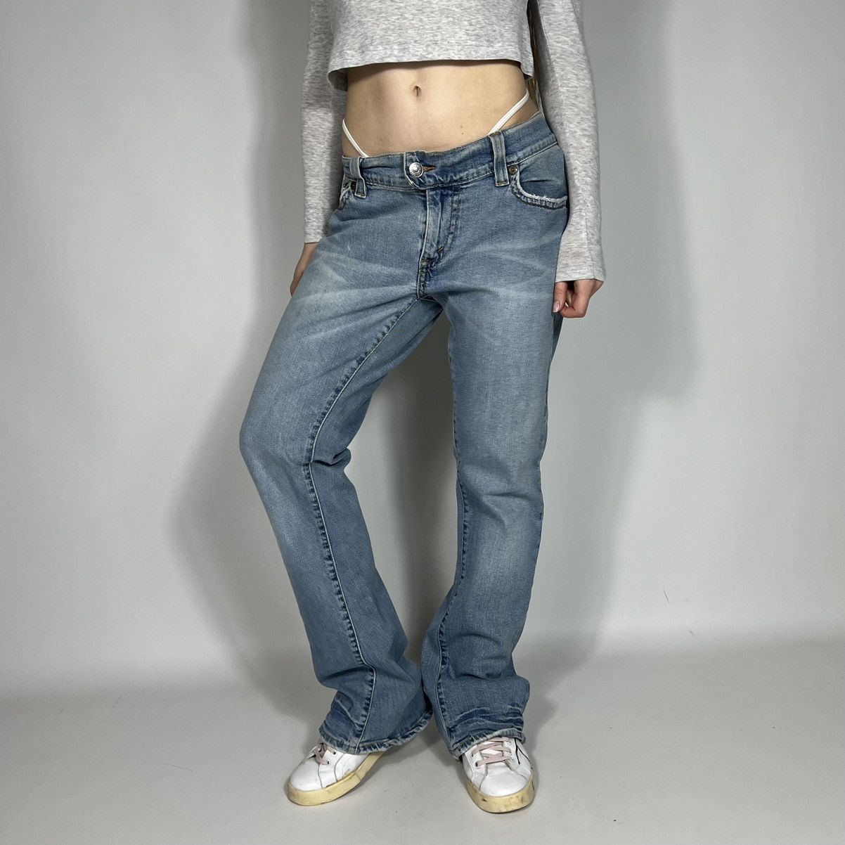 Levi's Vintage Clothing Vintage Y2K Levis 504 Flared Denim Jeans Retro 90s Style Size 30" / US 8 / IT 44 - 2 Thumbnail