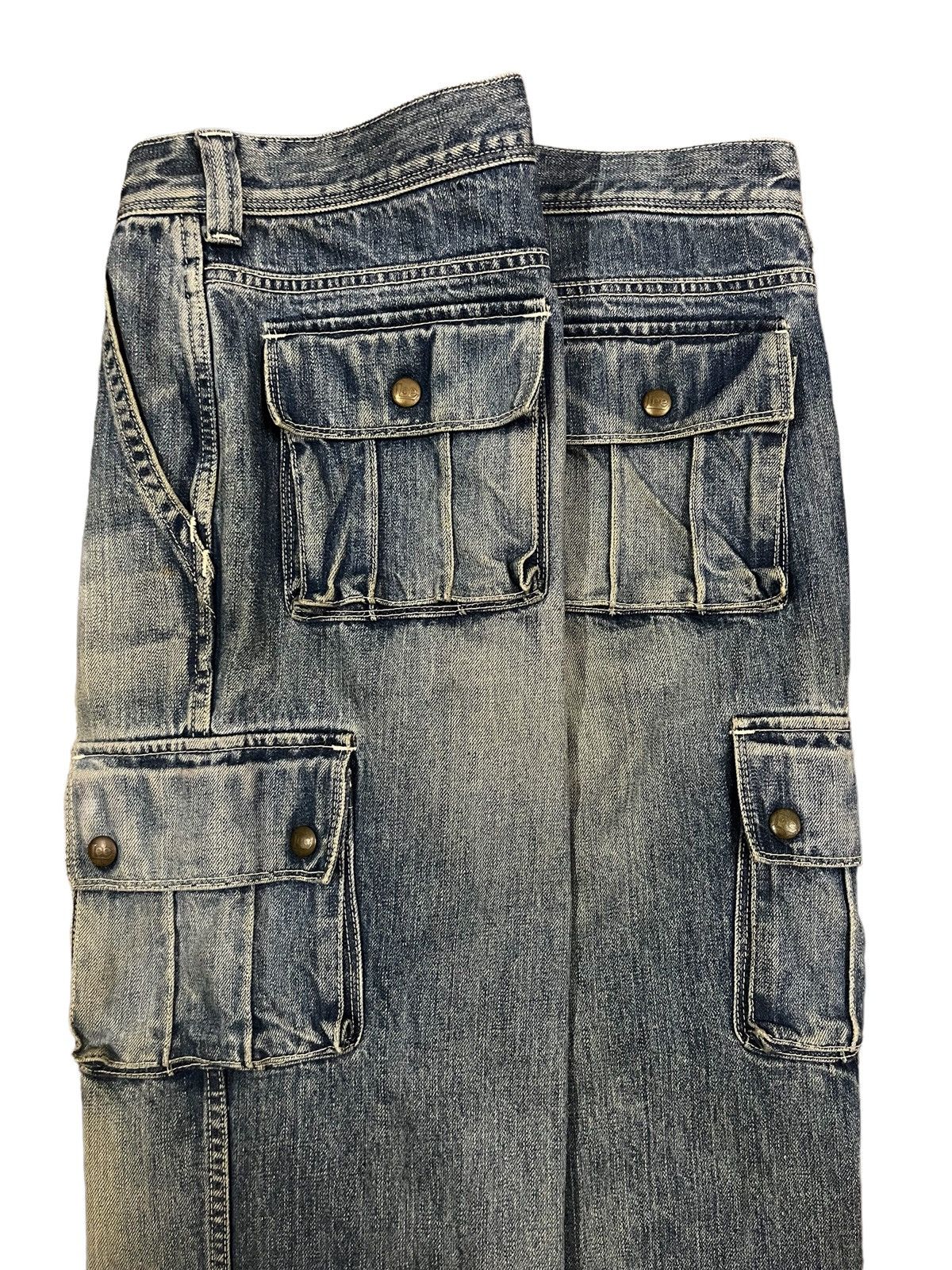 Japanese Brand × Le Grande Bleu (L.G.B.) Vintage Lee Mud Washed Multi Pocket Cargo Baggy Jeans Size US 32 / EU 48 - 10 Thumbnail