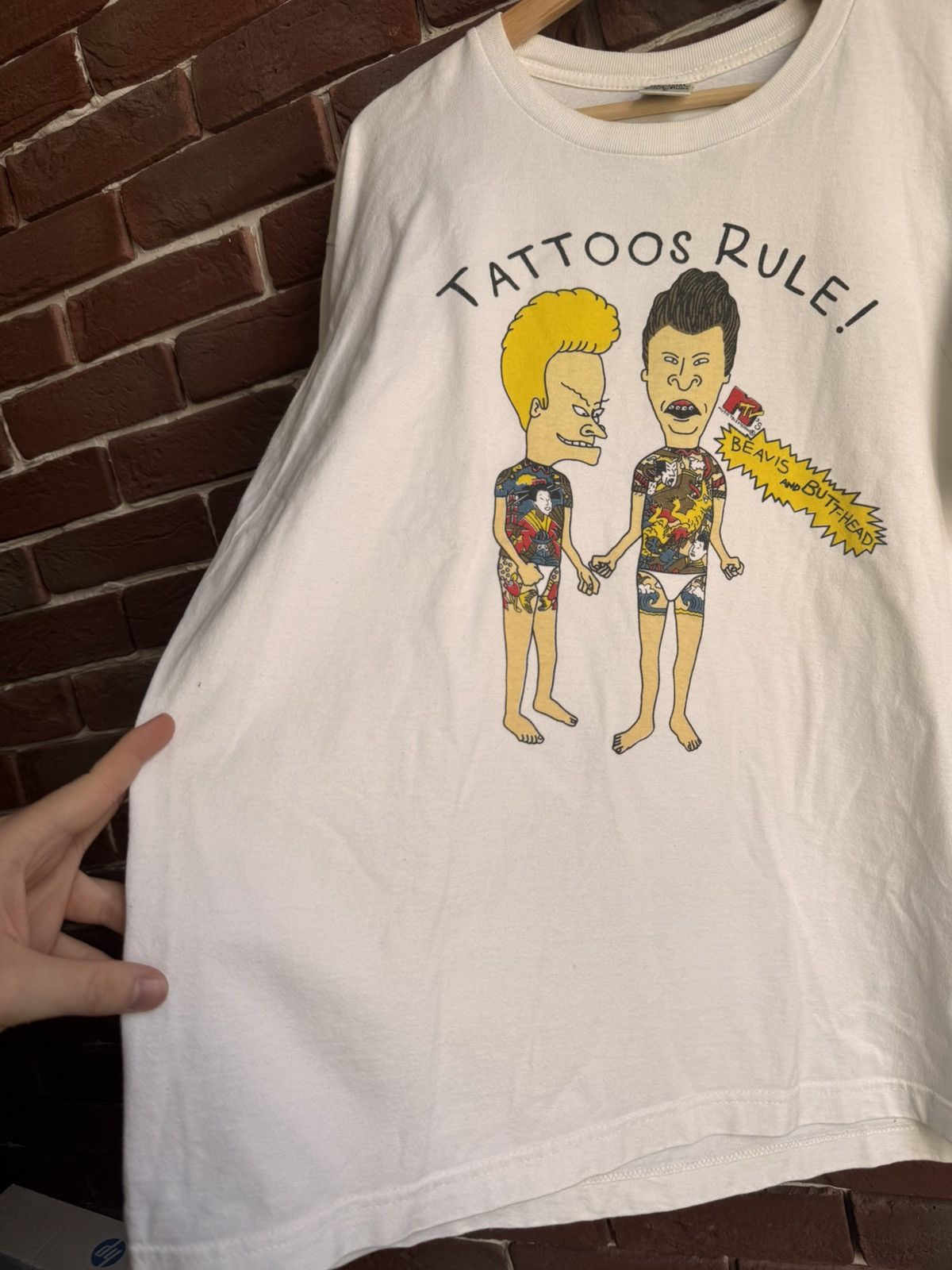 Vintage Beavis & Butthead Tattoos Rules” tee Cartoon Movie T Shirt Size US L / EU 52-54 / 3 - 8 Thumbnail