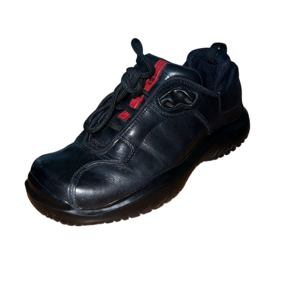 Prada Chunky Square Toe Black Leather Shoes Us 8.5, Men's