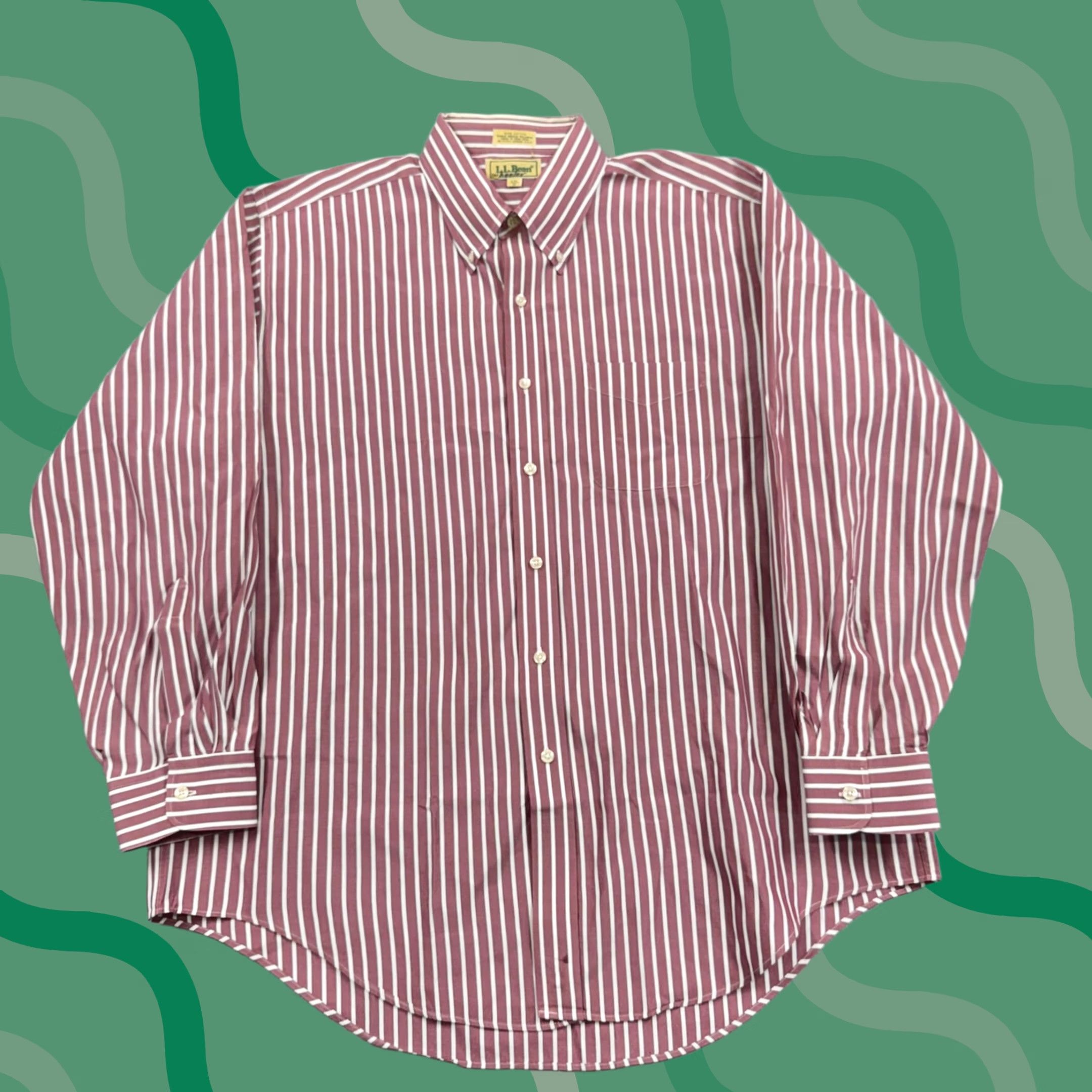 Vintage VINTAGE L.L.Bean Shirt Mens 17.5 34/35 Red Stripe Button-Down Hong Kong Dress Shirt Size US XXL / EU 58 / 5 - 1 Thumbnail