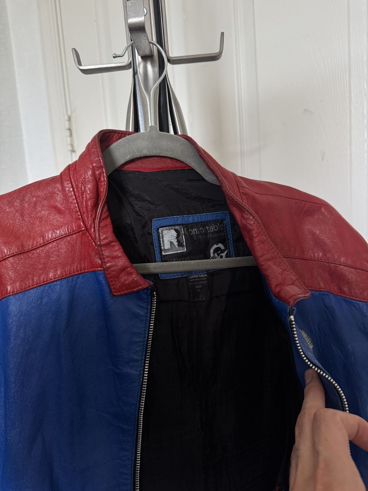 Vintage Red and Blue Vintage Leather Jacket Size US M / EU 48-50 / 2 - 4 Thumbnail