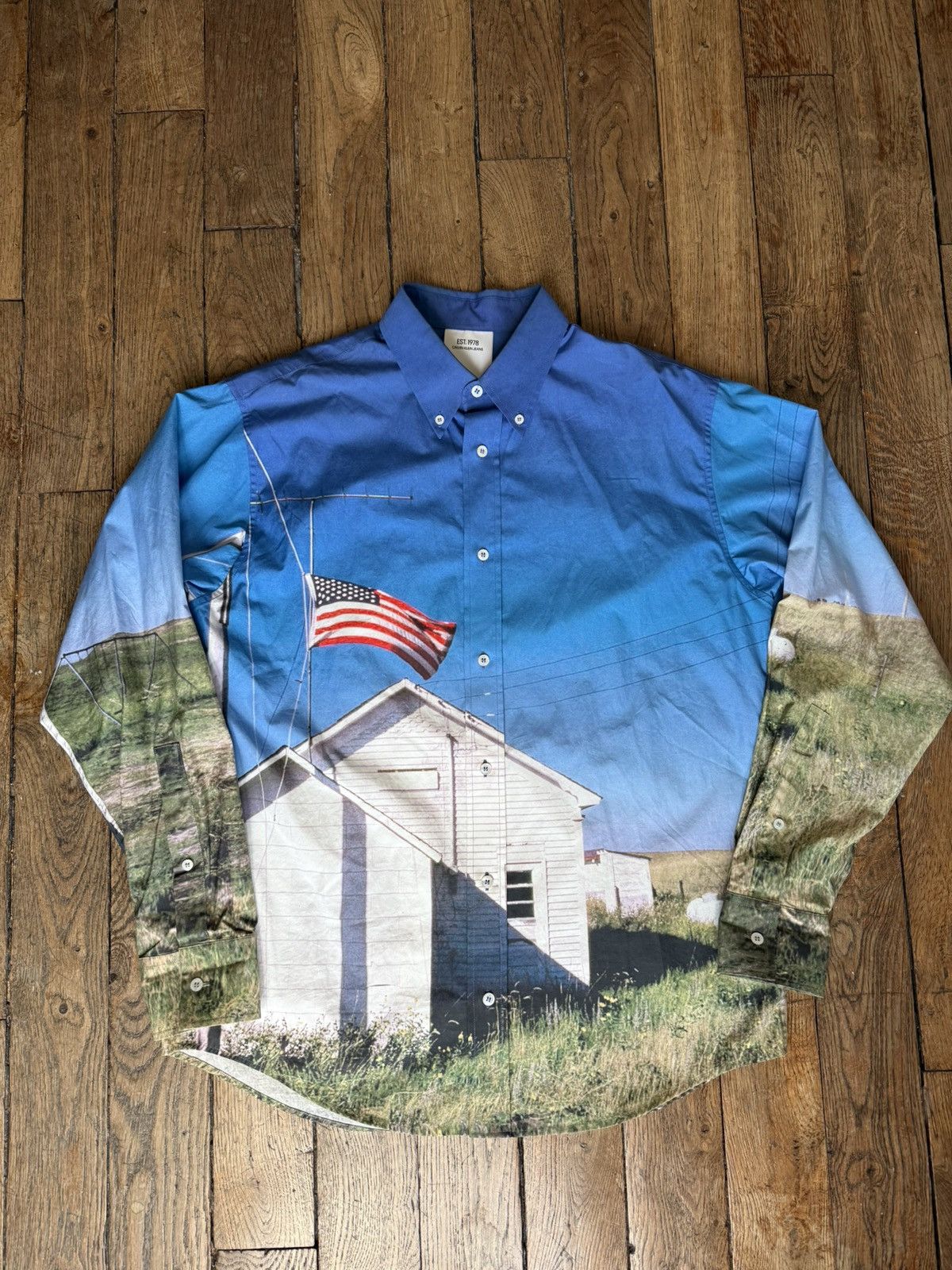 Calvin Klein Raf Simons For Calvin Klein Shirt American Flag School Print Size US M / EU 48-50 / 2 - 1 Thumbnail