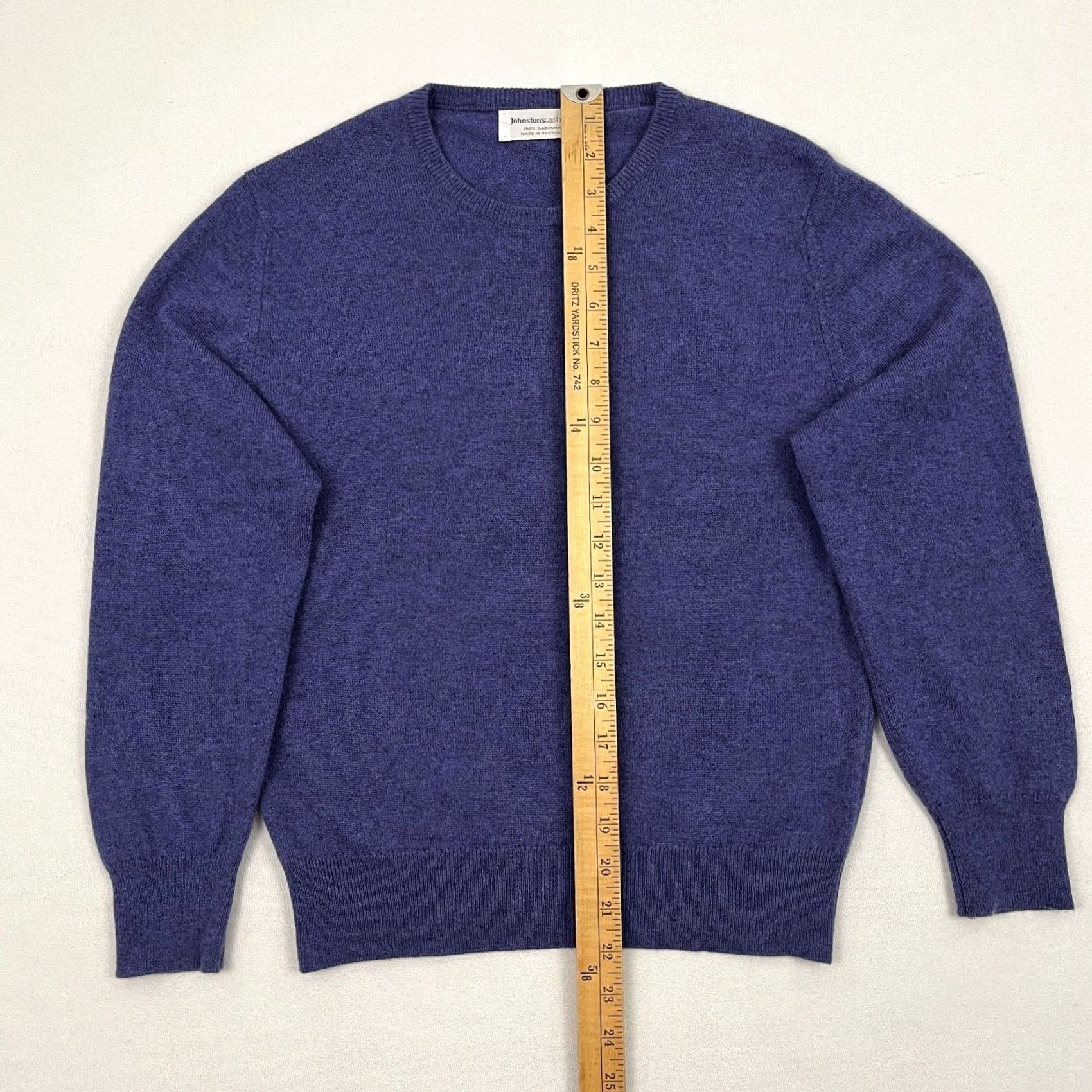 Vintage VTG Johnstons Cashmere Sweater Womens S 34" Blue Purple Crew Old Money Luxe 90s Size S / US 4 / IT 40 - 4 Thumbnail