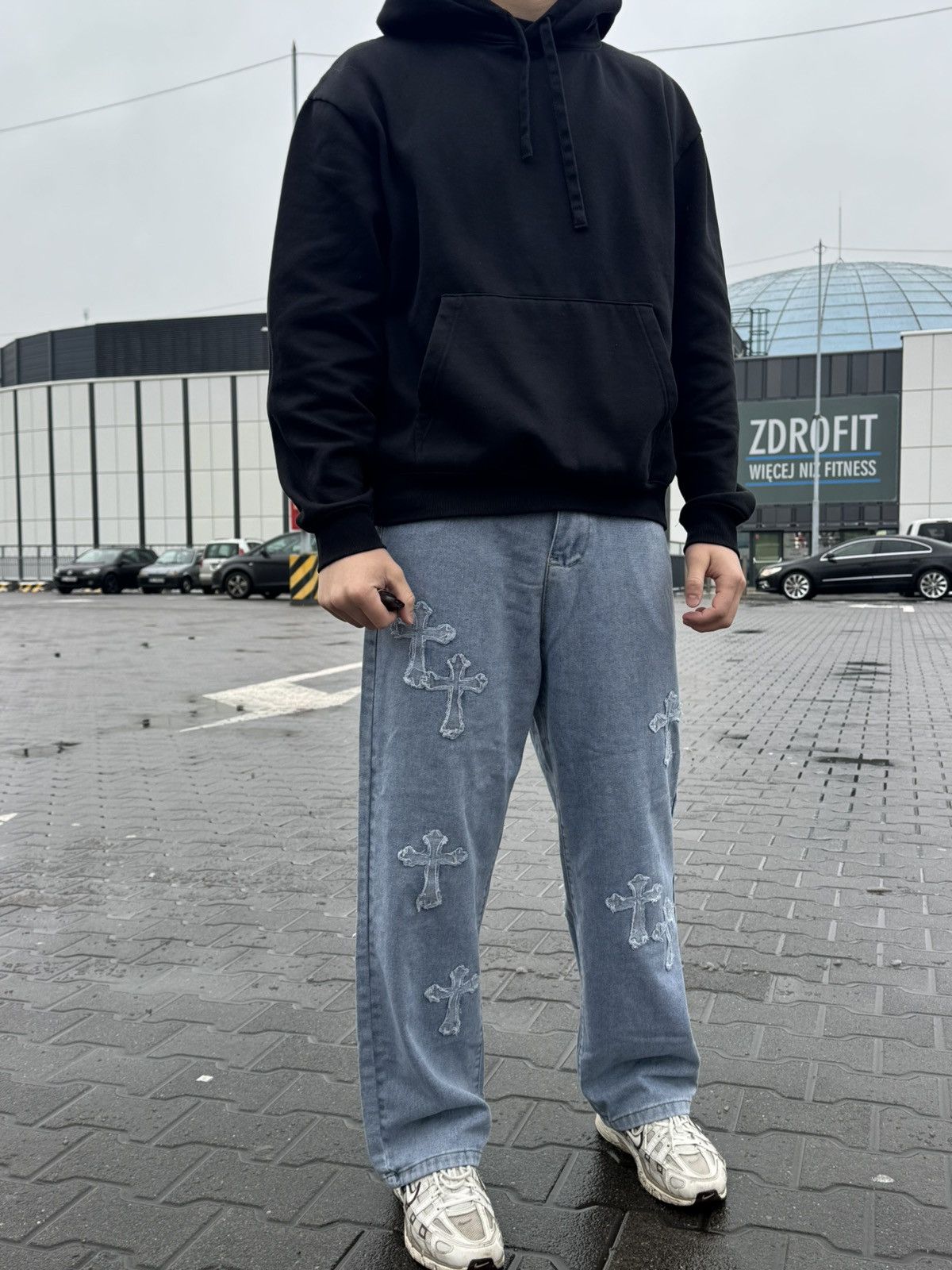 If Six Was Nine × Vintage 🔥 Denim Jeans with Cross Patches 🔥 Size US 34 / EU 50 - 1 Thumbnail