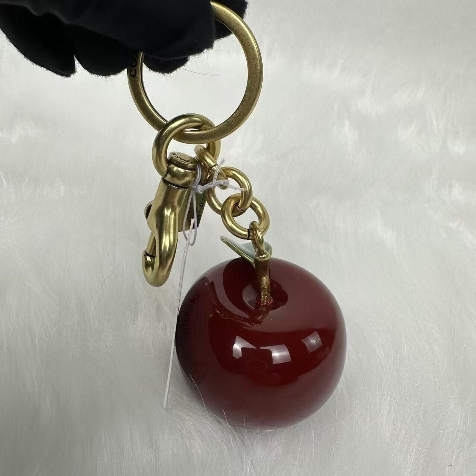 Coach Coach Small Resin Apple Bag Charm In Brass / Red Multi NWT Size ONE SIZE - 6 Thumbnail