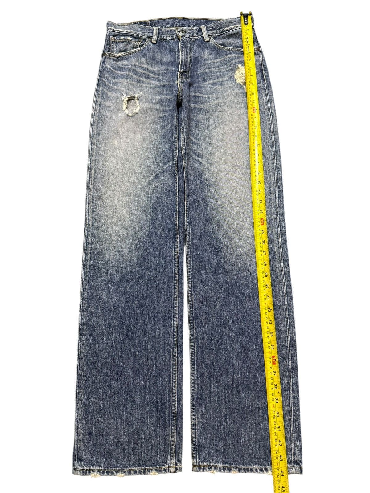 Levi's Vintage Y2K Levis 502 Blue Faded Wash Distress Regular Fits Size US 32 / EU 48 - 10 Thumbnail