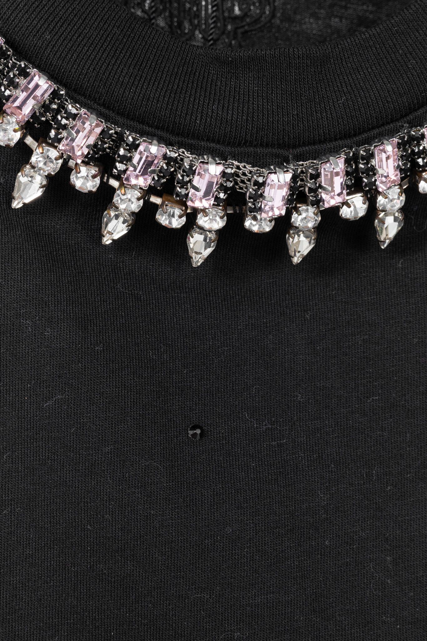 Maje Maje Noir Jersey T-shirt with Diamanté Size S / US 4 / IT 40 - 7 Thumbnail