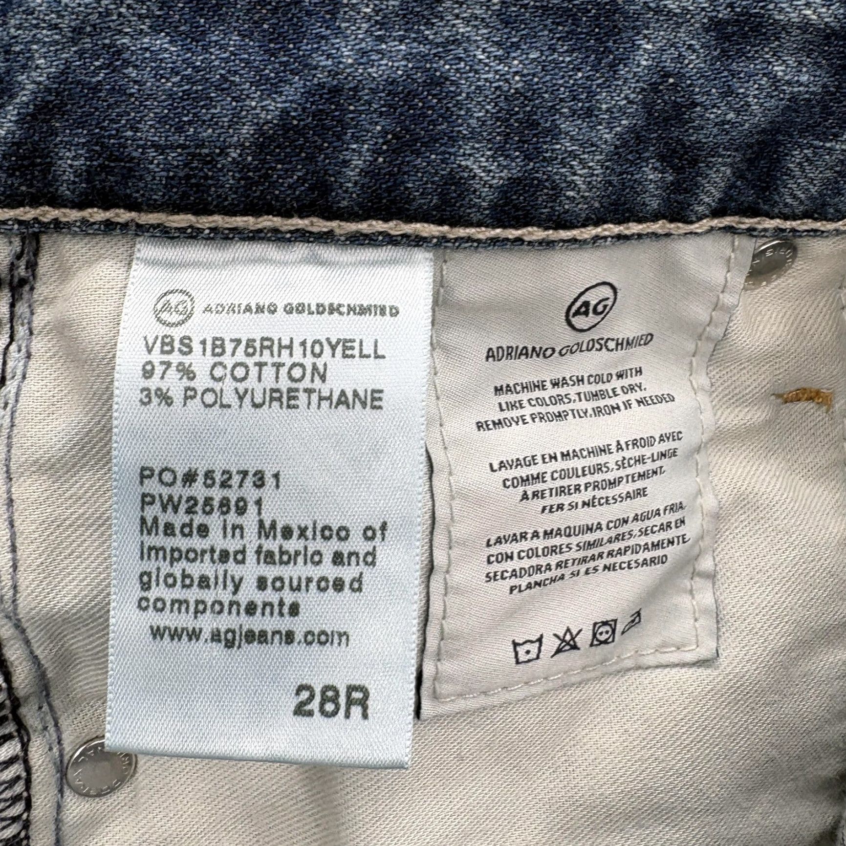 Vintage AG Adriano Goldschmied Jeans Womens High Rise Bootcut 28 Blue 5-Pocket Distressed Stretch Denim Length 33in Vintage? No Size 28" / US 6 / IT 42 - 5 Thumbnail