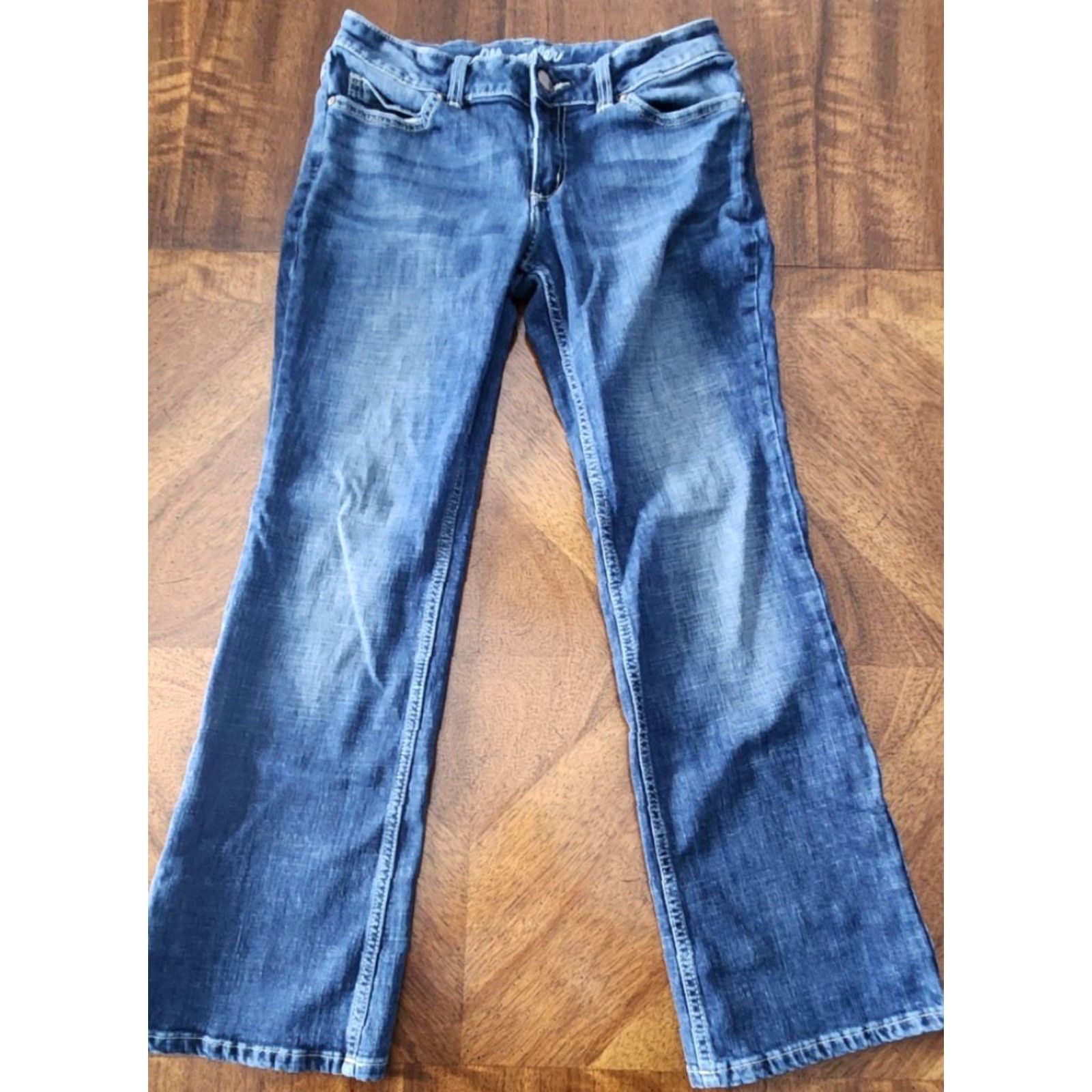 Wrangler Wrangler Jeans Boot Cut 32x30.5 Blue Denim Mid-Rise Western Logo Womens Regular Cotton Blend Size 24" / US 00 / IT 34 - 2 Thumbnail