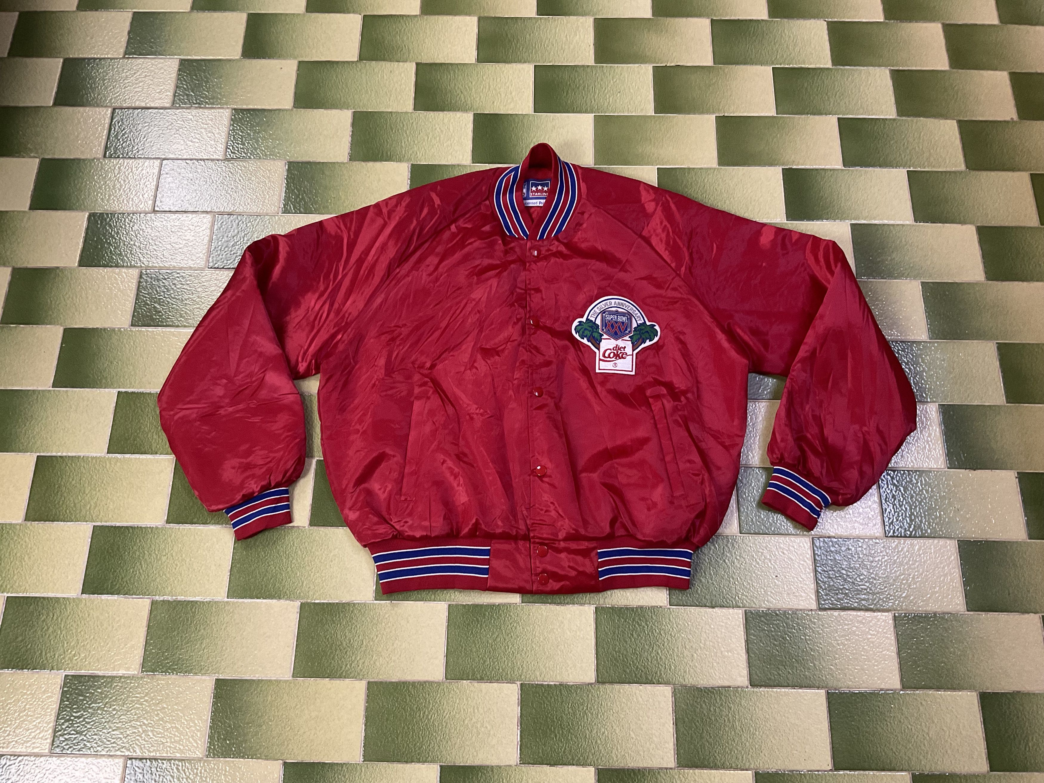 Coca Cola Vintage 90s NFL Super Bowl XXV Anniversary Bomber Jacket Size US L / EU 52-54 / 3 - 1 Thumbnail