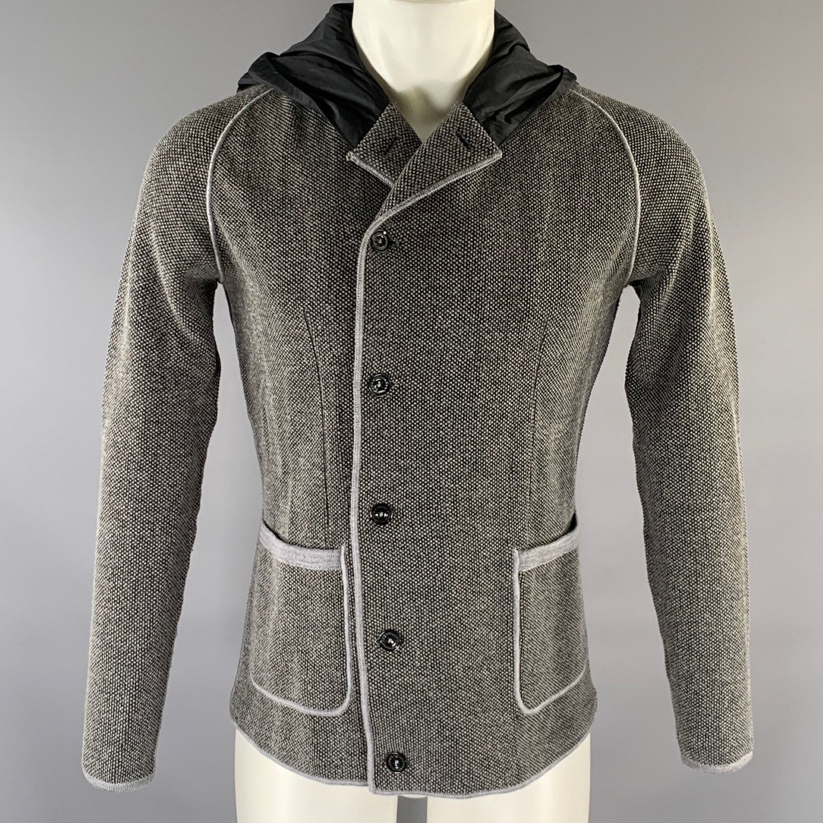 Other S Grey Black Wool Blend Double Breasted Jacket Size US S / EU 44-46 / 1 - 1 Thumbnail