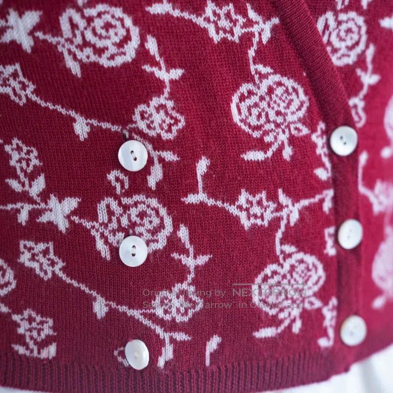 Kenzo Kenzo Chestnut red floral double-breasted knit vest Size XS / US 0-2 / IT 36-38 - 5 Thumbnail
