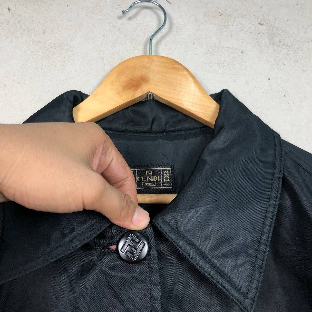 Vintage Fendi Roma Amor Zucca Monogram Jacket Black