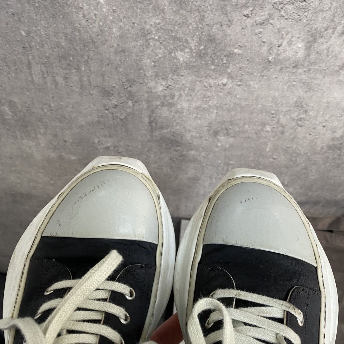 Rick Owens Drkshdw Rick Owens Drkshdw Abstract Low Top Black Milk Sneakers Size US 7 / EU 40 - 5 Thumbnail