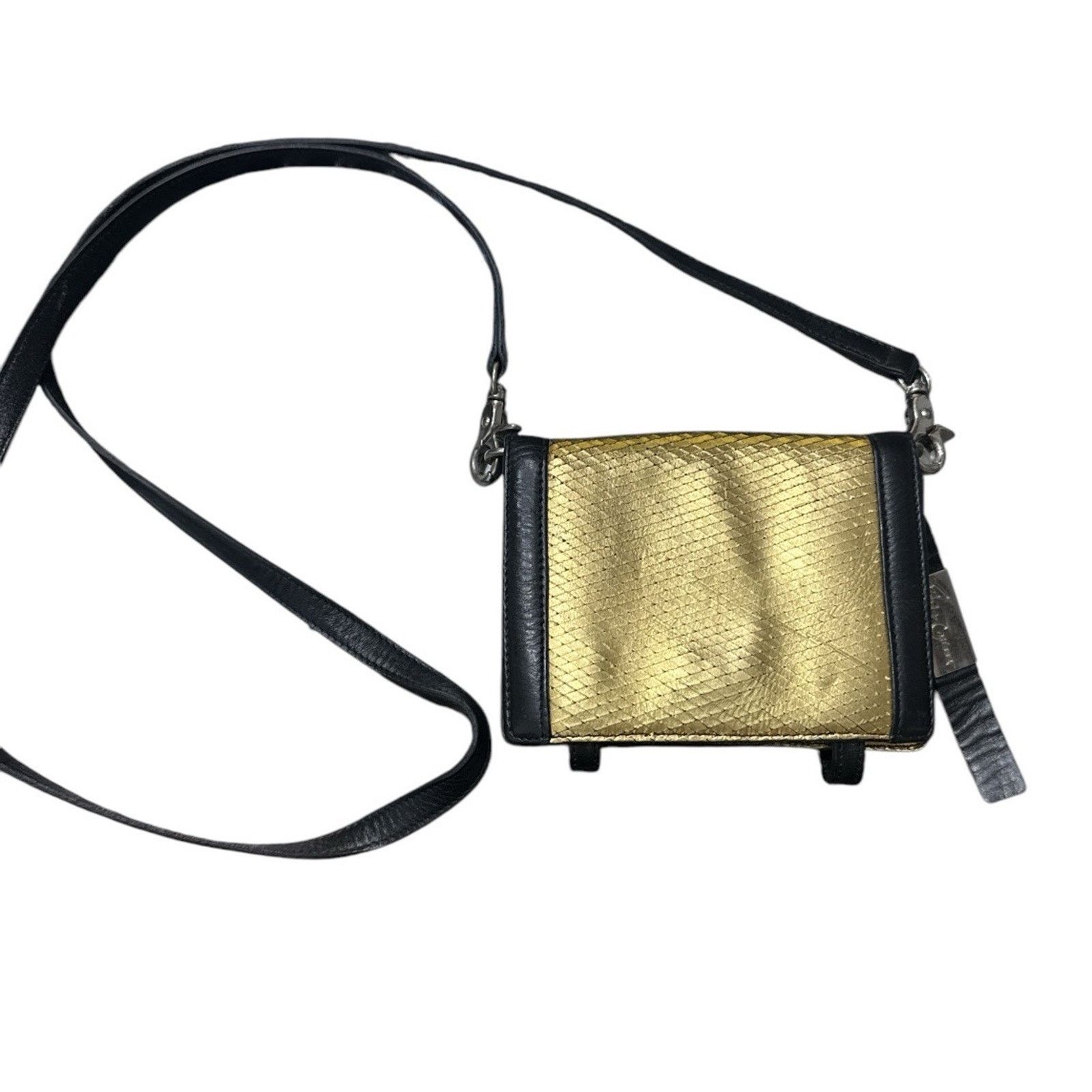 & Other Stories FOLEY & CORINNA BLACK GOLD LEATHER CROSSBODY BAG WALLET Size ONE SIZE - 1 Thumbnail